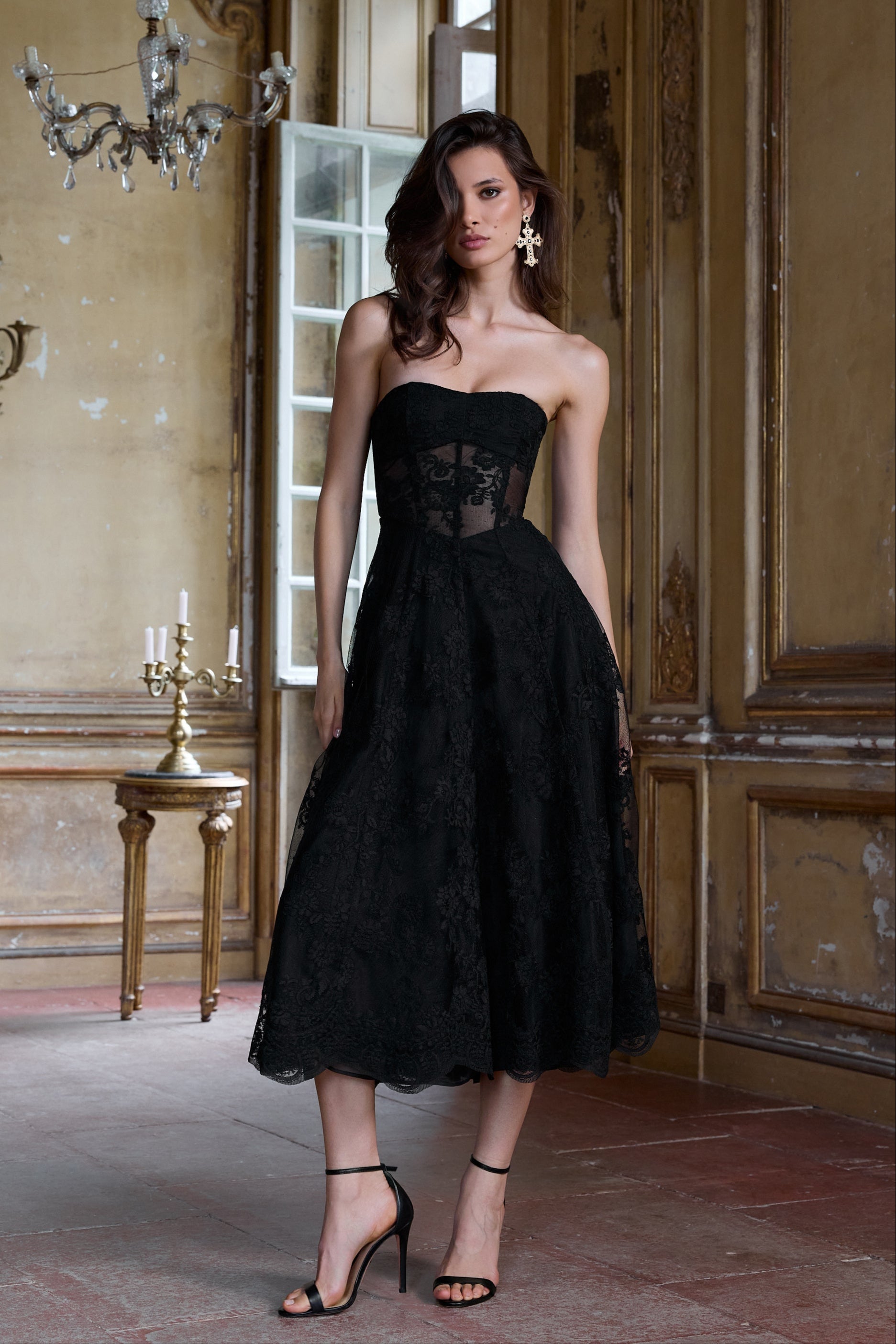 The Hazel Dress in Black Chantilly Lace 2 / Black Chantilly Lace
