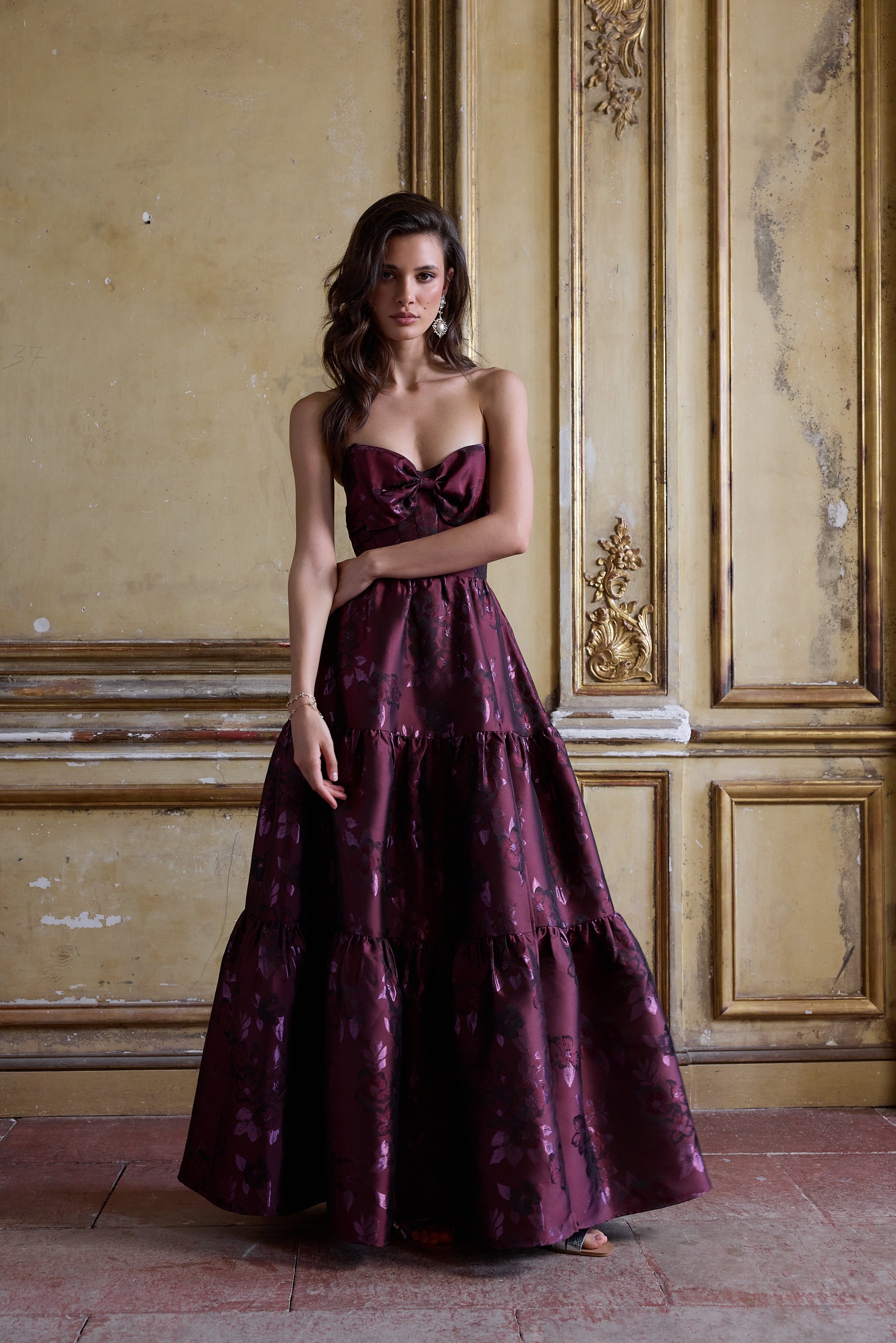 The Isabel Dress in Plum Baroque Floral 00 / Plum Baroque Floral The Isabel Dress in Plum Baroque Floral 00 / Plum Baroque Floral