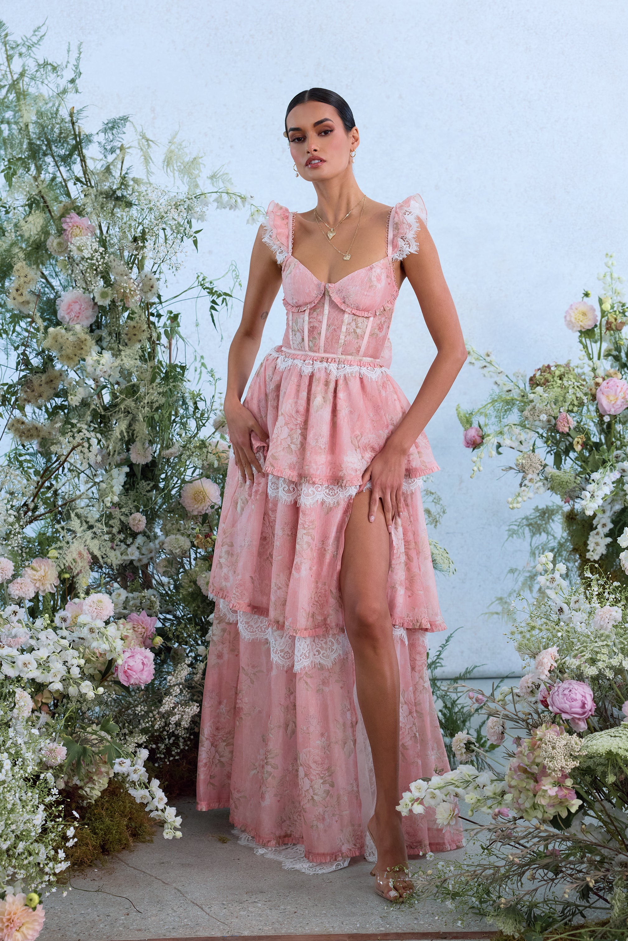 The Jolie Dress in Light Pink Tapestry Rose 14 / Light Pink Tapestry Rose