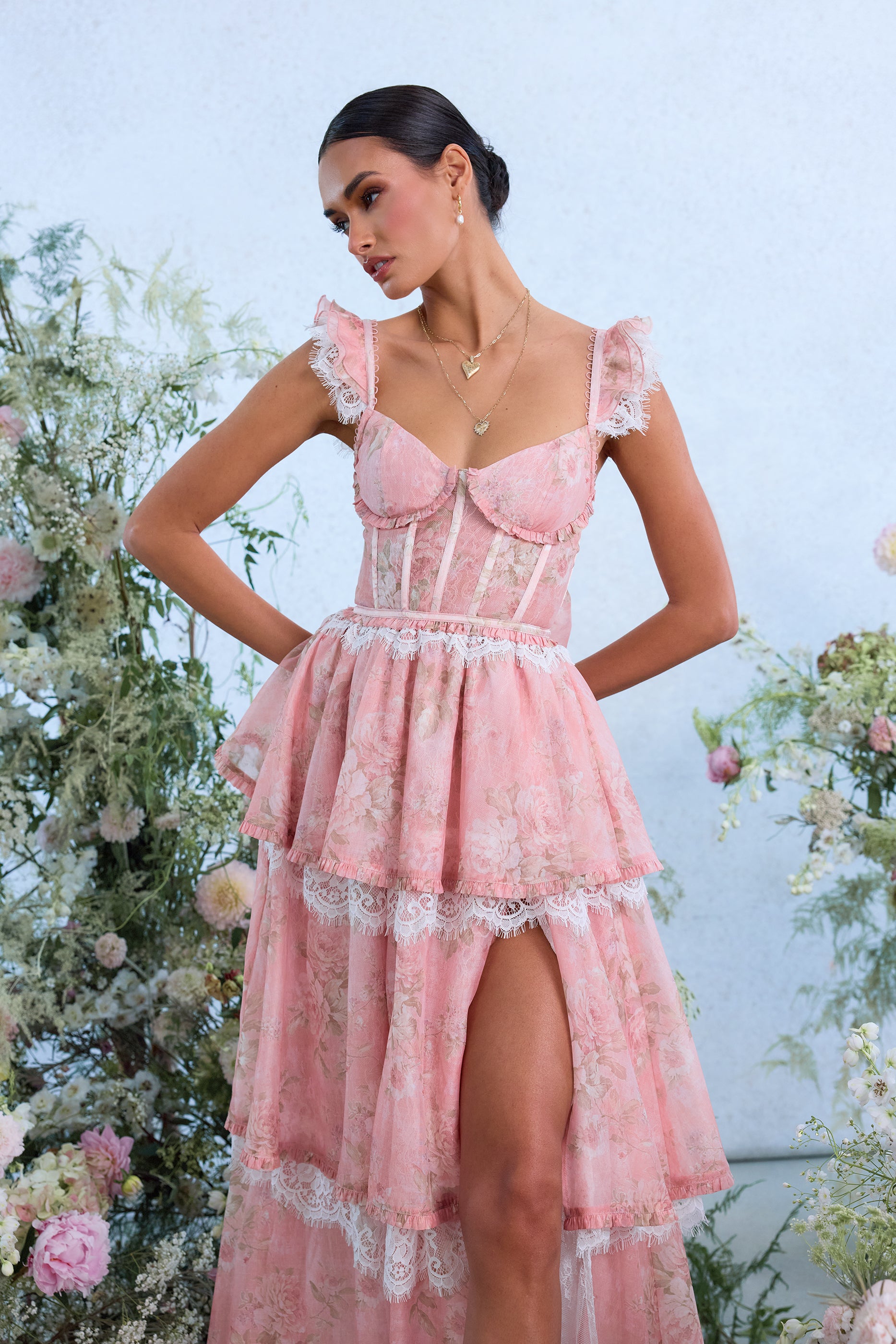 The Jolie Dress in Light Pink Tapestry Rose – V. Chapman