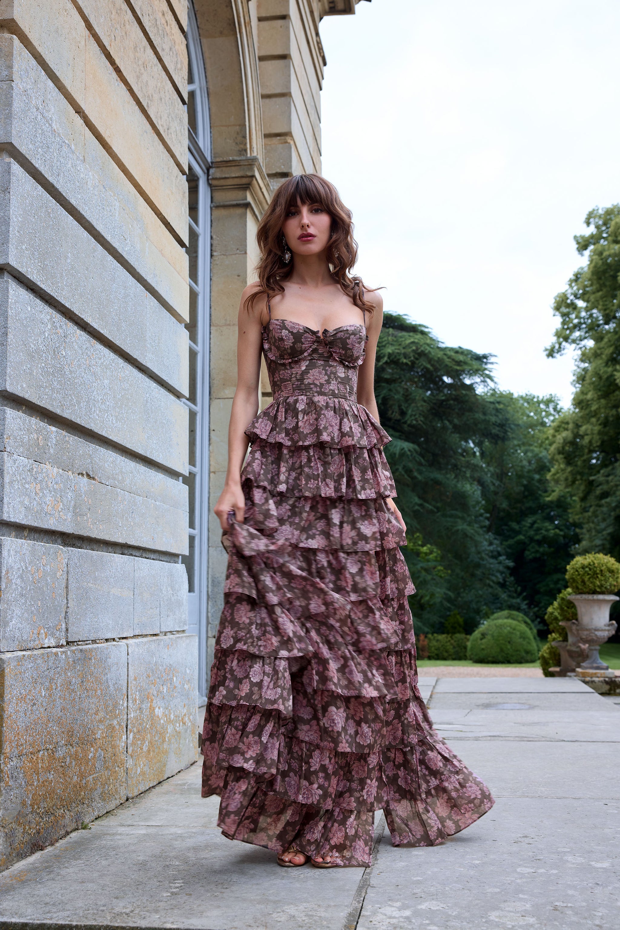 The Josephine Dress in Chocolate Peony Print – V. Chapman