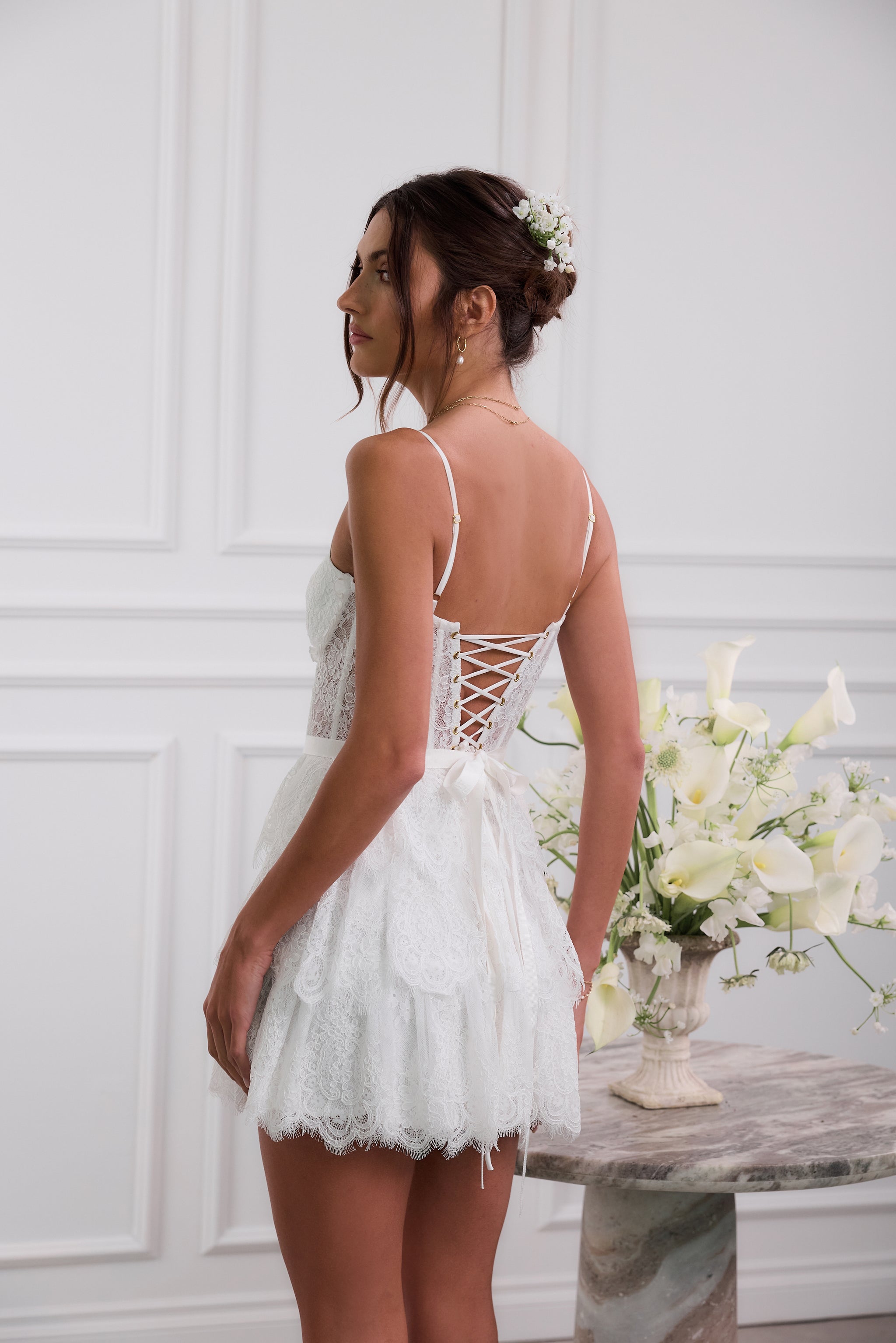 The Josie Dress in White Chantilly Lace 14 / White Chantilly Lace