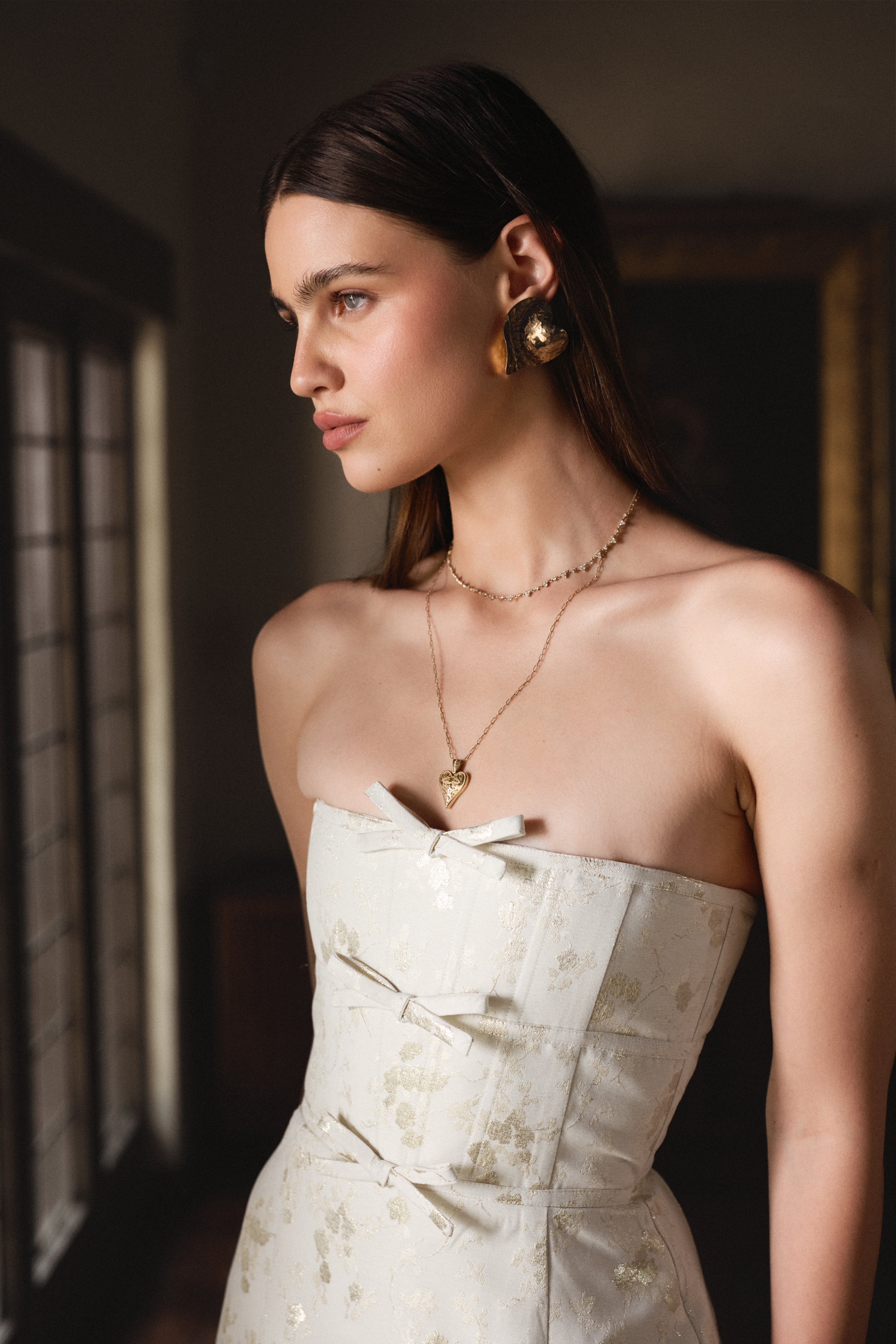 The Kimberlina Dress in Champagne Cheverny Brocade 00 / Champagne Cheverny Brocade