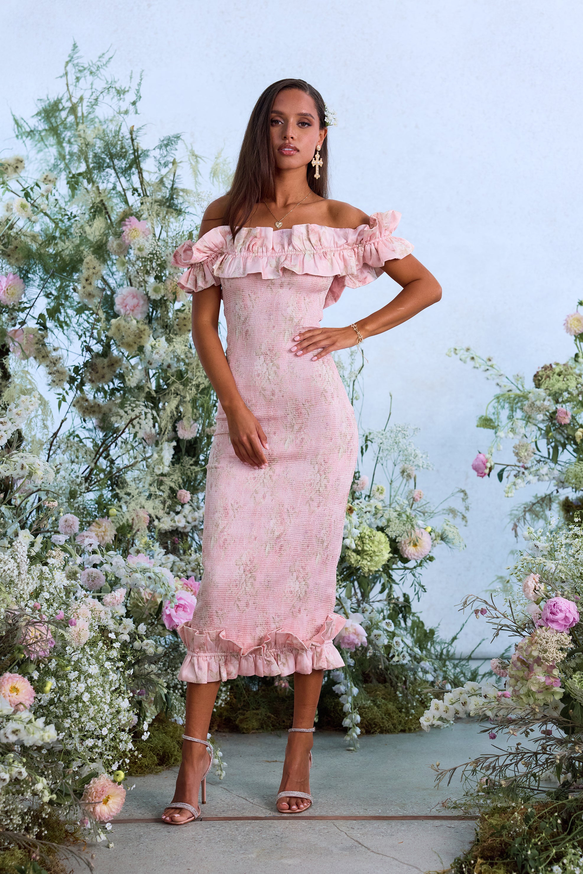 The Lilac Dress in Light Pink Tapestry Rose 12 / Light Pink Tapestry Rose