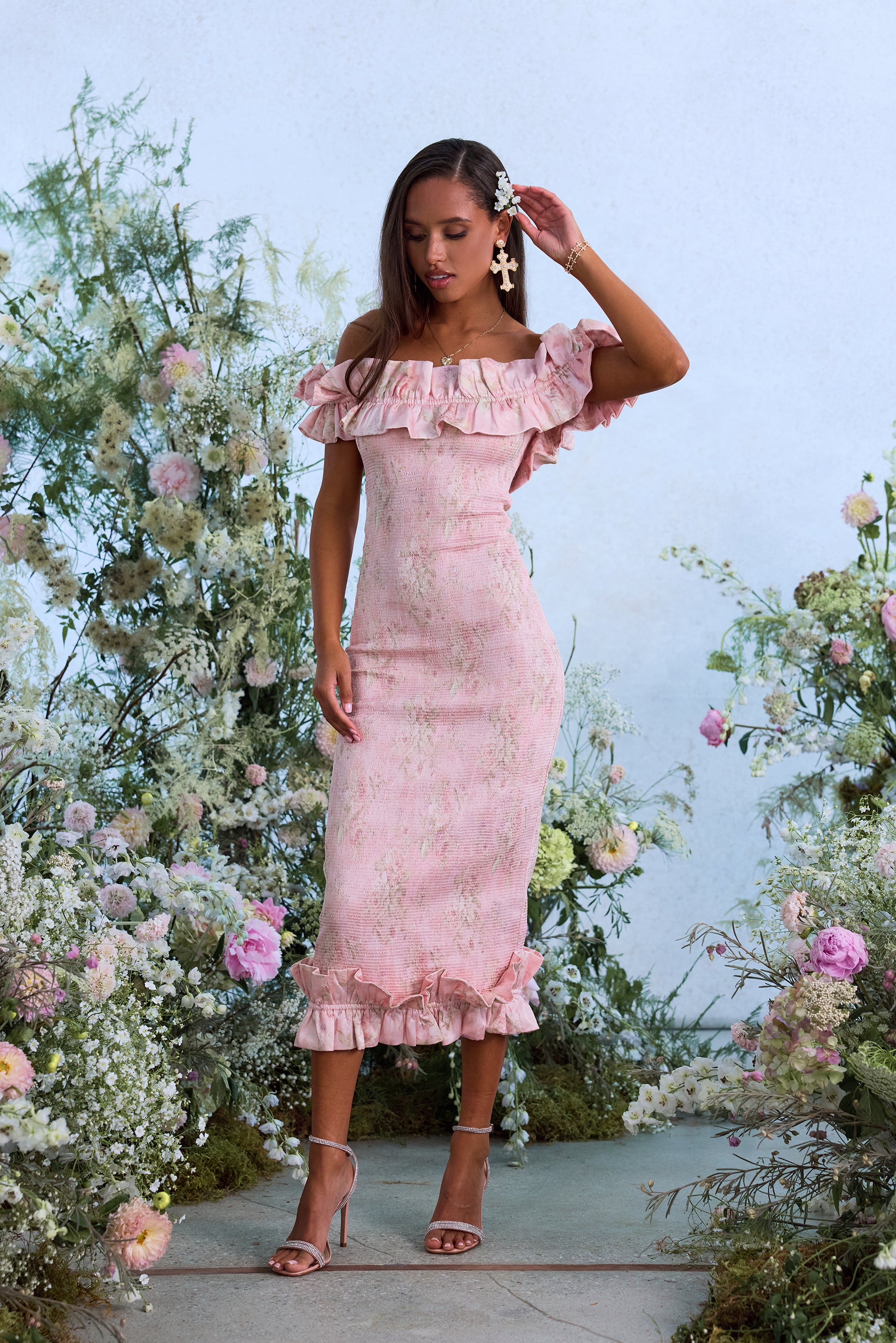 rose pink dress The Lilac Dress in Light Pink Tapestry Rose 12 / Light Pink Tapestry Rose