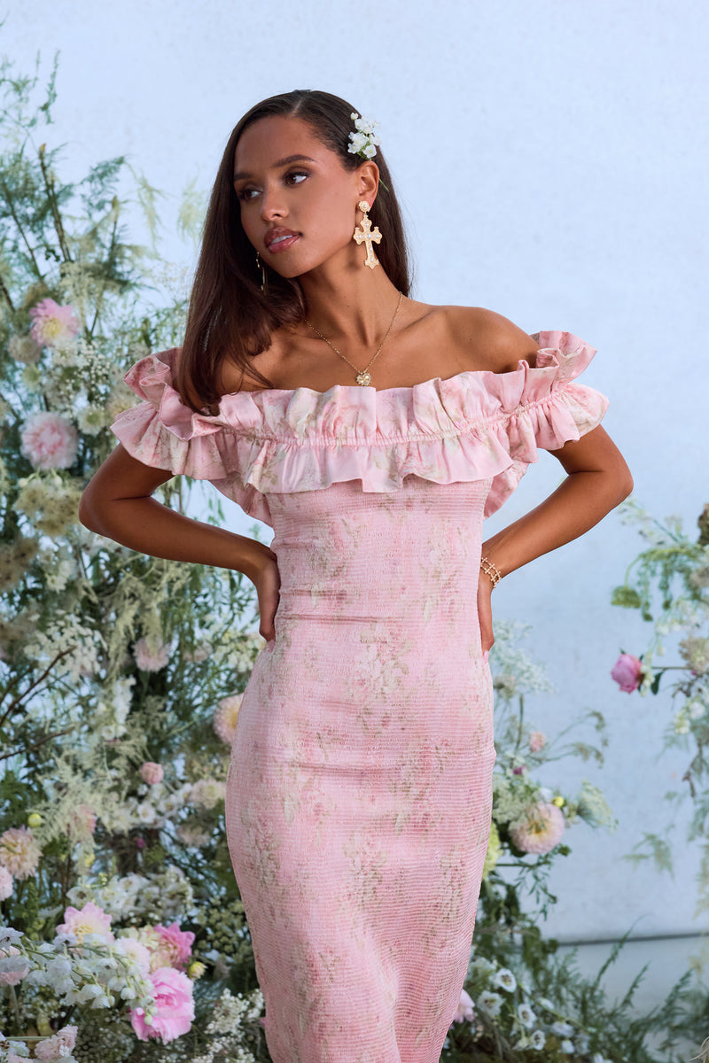 The Lilac Dress in Light Pink Tapestry Rose 12 / Light Pink Tapestry Rose