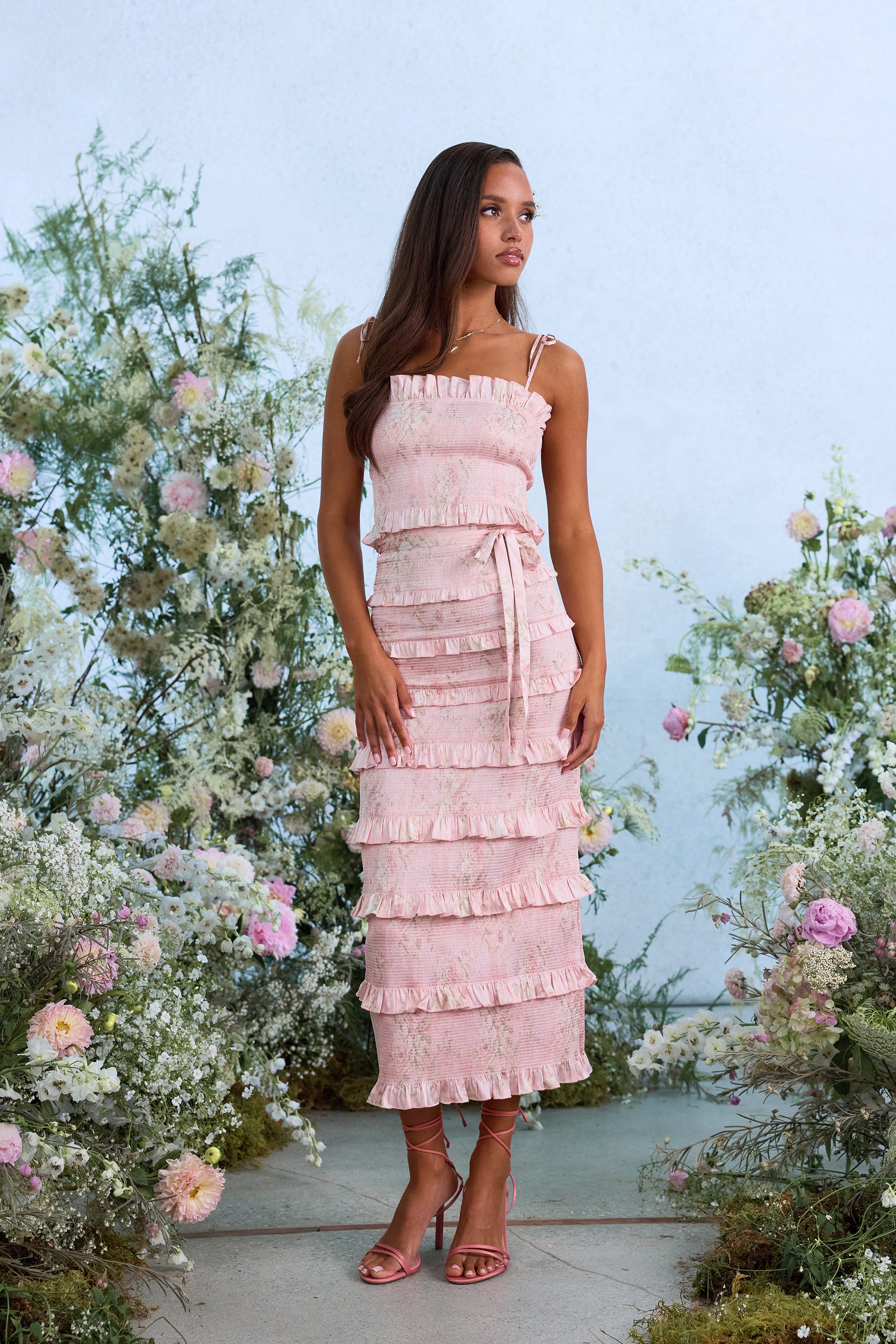 The Lily Dress in Light Pink Tapestry Rose 14 / Light Pink Tapestry Rose The Lily Dress in Light Pink Tapestry Rose 14 / Light Pink Tapestry Rose
