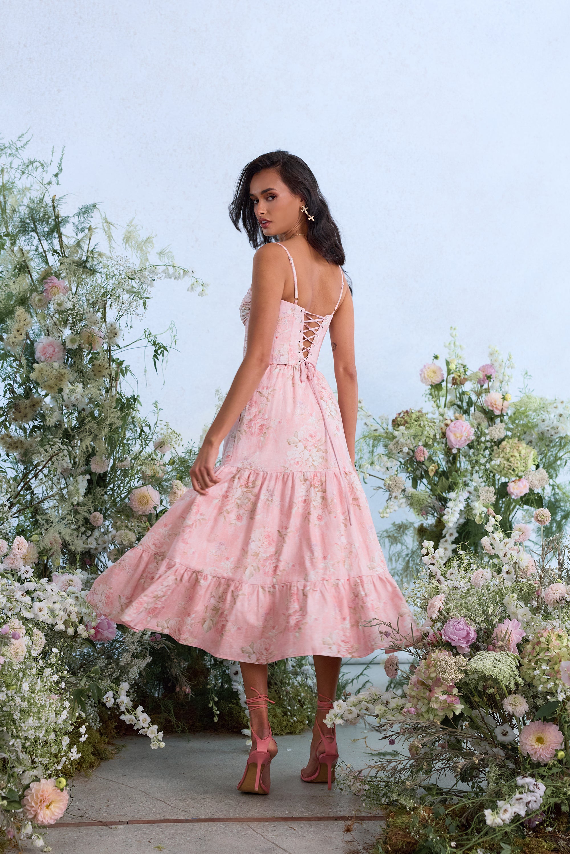 The Lorenza Dress in Light Pink Tapestry Rose 12 / Light Pink Tapestry Rose The Lorenza Dress in Light Pink Tapestry Rose 12 / Light Pink Tapestry Rose