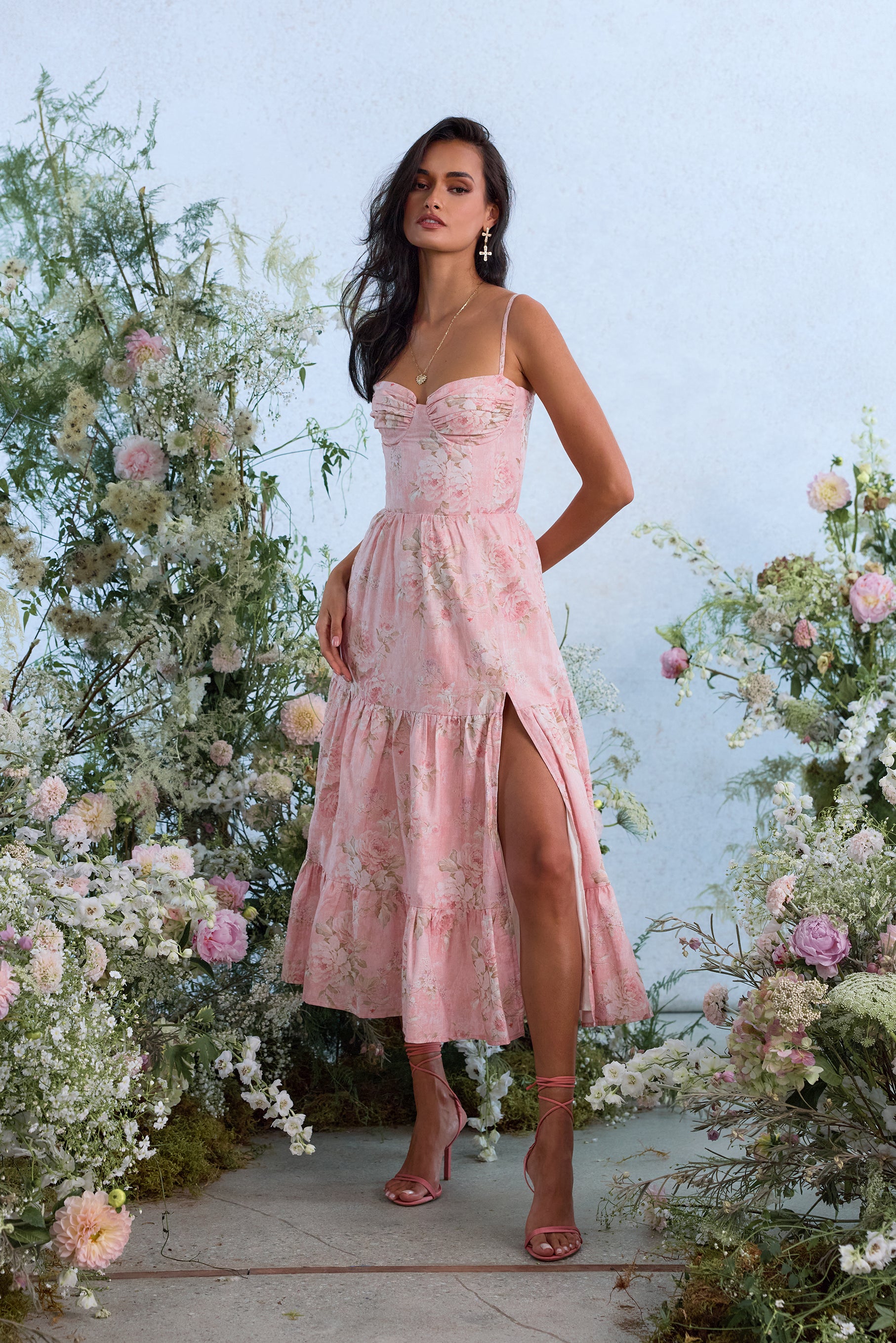rose pink women's dress Amazon.com: Umhje Women's Flower Pink Ruffles Mini Dress Elegant Lantern Sleeve Pleated Lace Up Pink Dresses Lady High Street Gown (Small) : Clothing, Shoes & Jewelry