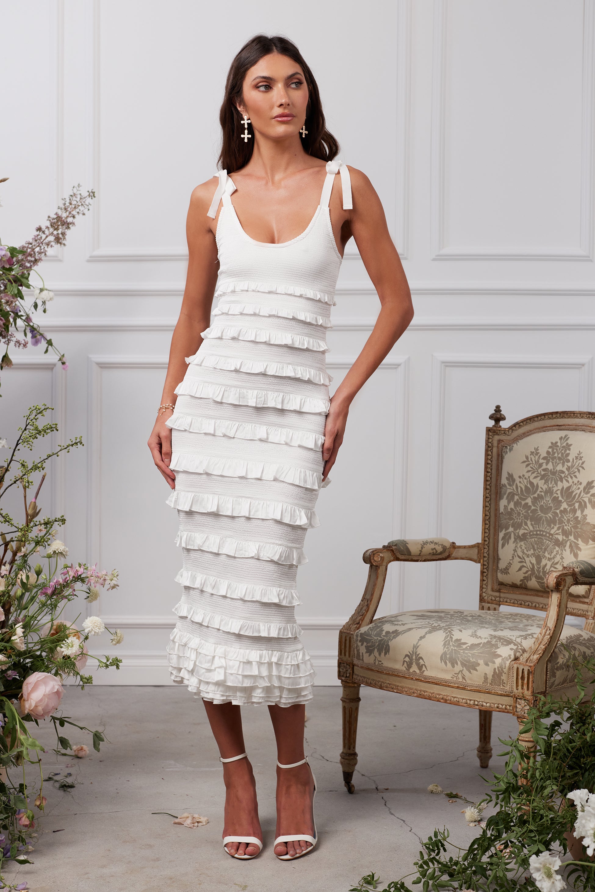 The Lotus Dress in White 0 / White The Lotus Dress in White 0 / White