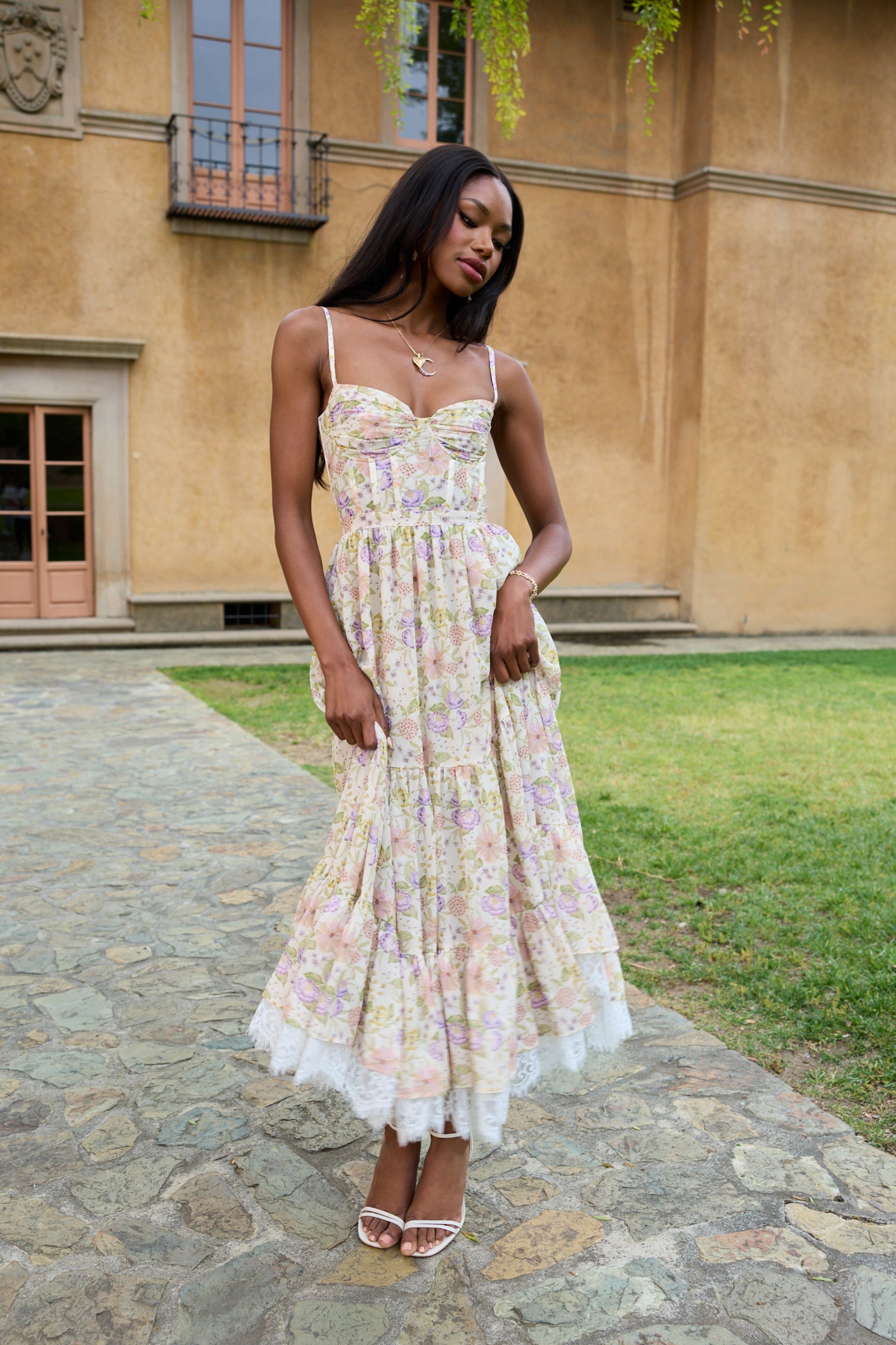 lara maxi dress Lara crepe dress long
