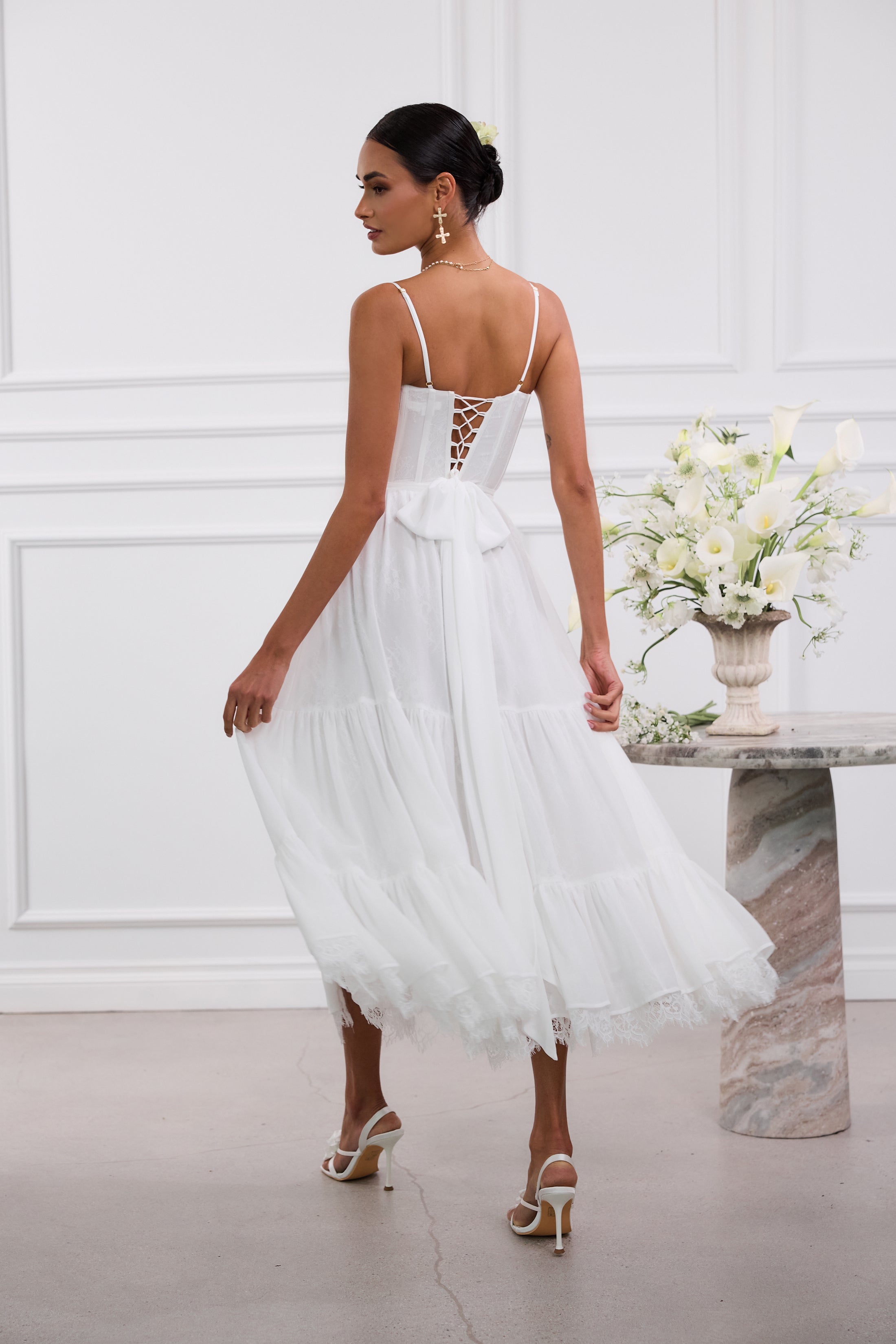 The Lara Dress in White 0 / White