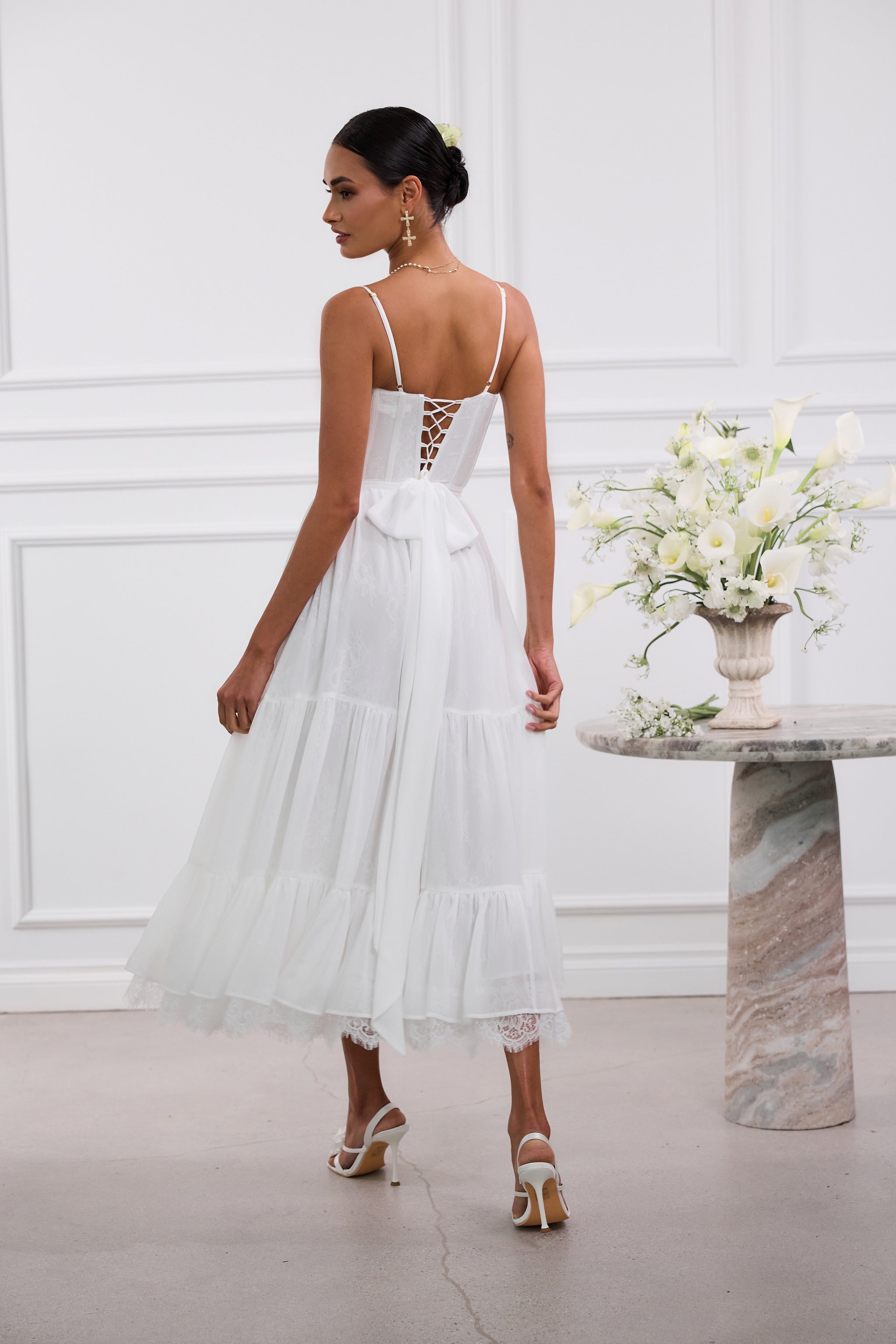 The Lara Dress in White 2 / White The Lara Dress in White 2 / White