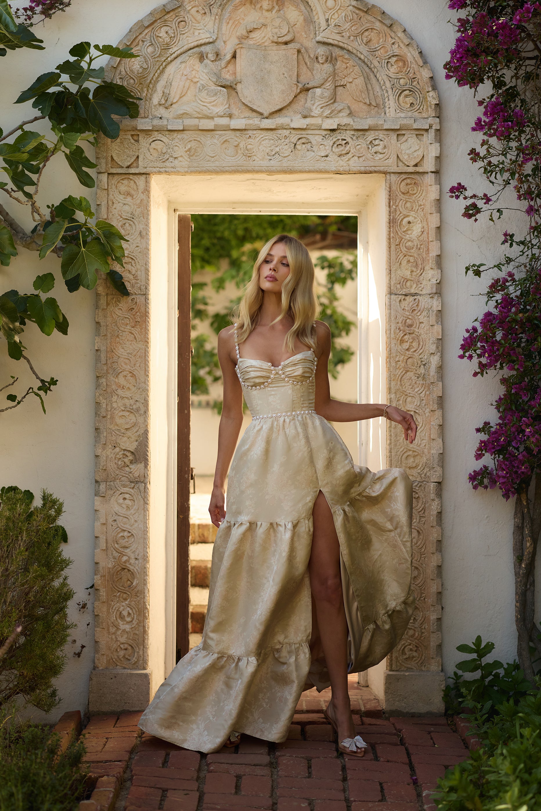 V Chapman Windsor Champagne Dress The Lucetta Dress In Taupe Windsor Brocade 16 Taupe Windsor Brocade V Chapman Windsor Champagne Dress The Lucetta Dress In Taupe Windsor Brocade 16 Taupe Windsor Brocade