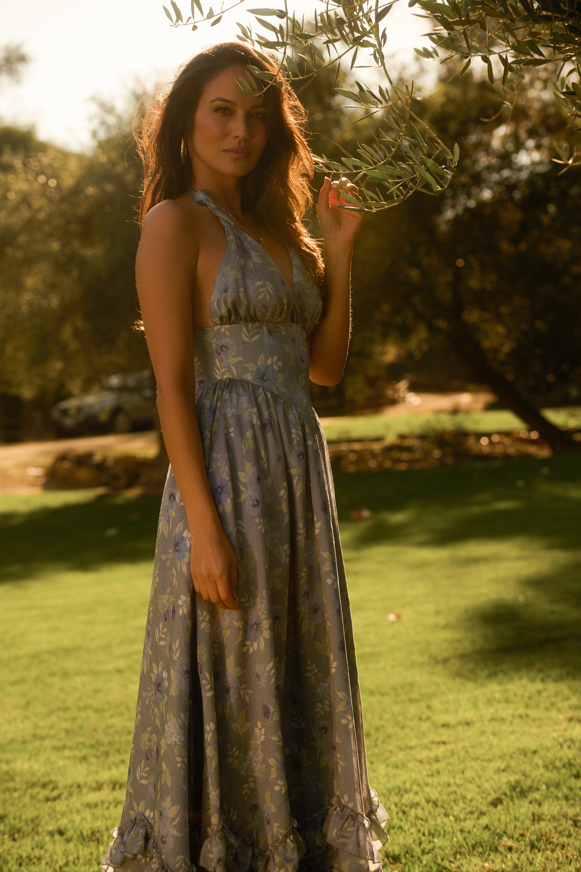 The Maeve Dress in Aleutian Blue Floral 6 / Aleutian Blue Watercolor The Maeve Dress in Aleutian Blue Floral 6 / Aleutian Blue Watercolor