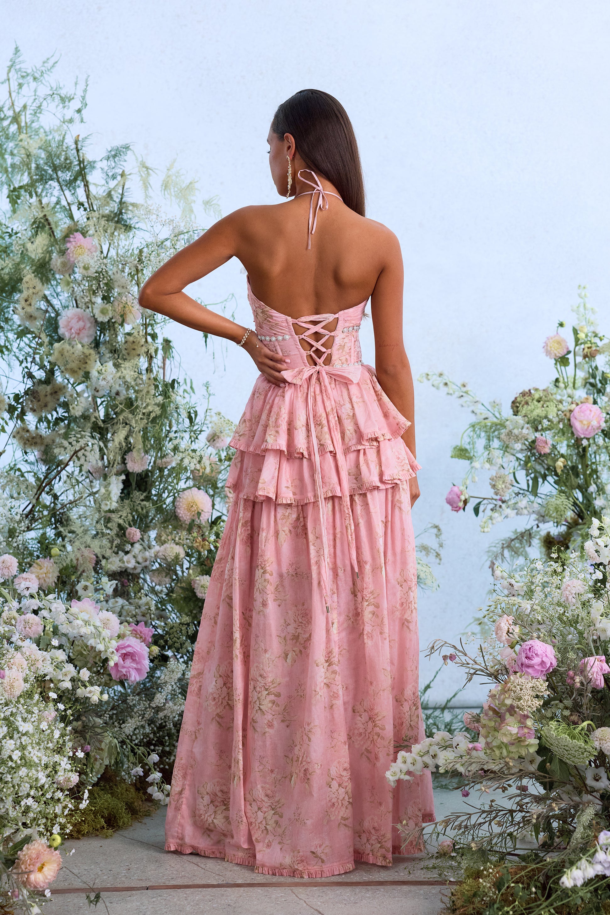 The Payton Dress in Light Pink Tapestry Rose 12 / Light Pink Tapestry Rose