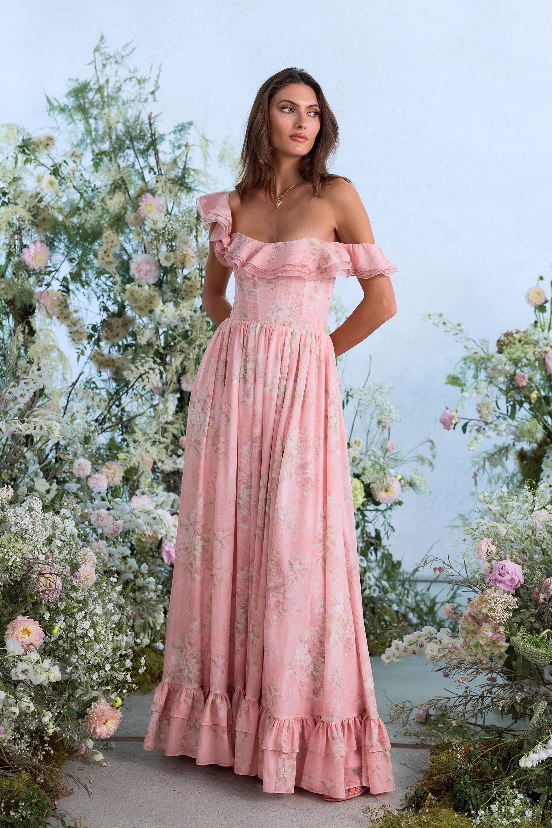 The Rosetta Dress in Light Pink Tapestry Rose – V. Chapman