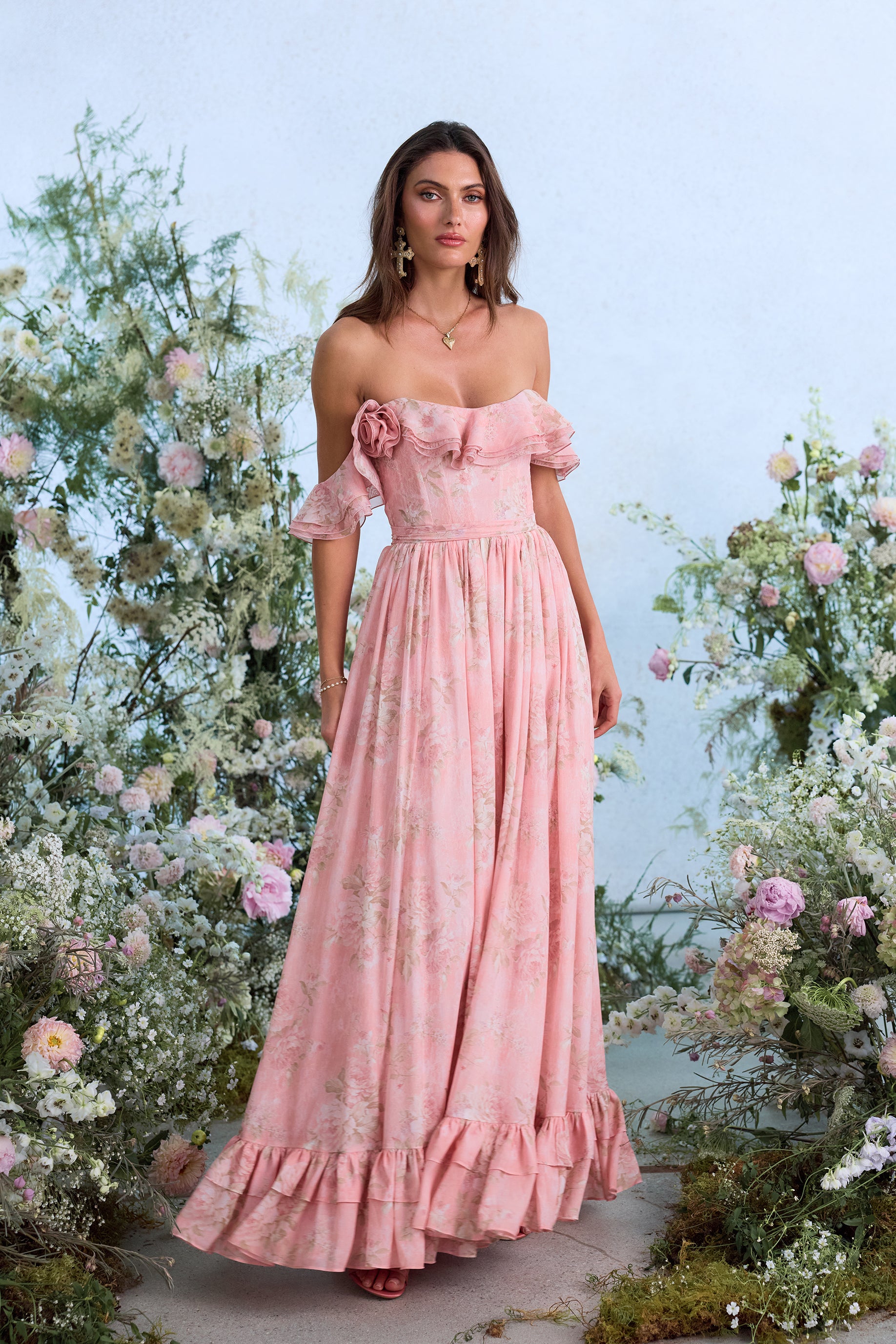 The Rosetta Dress in Light Pink Tapestry Rose 0 / Light Pink Tapestry Rose