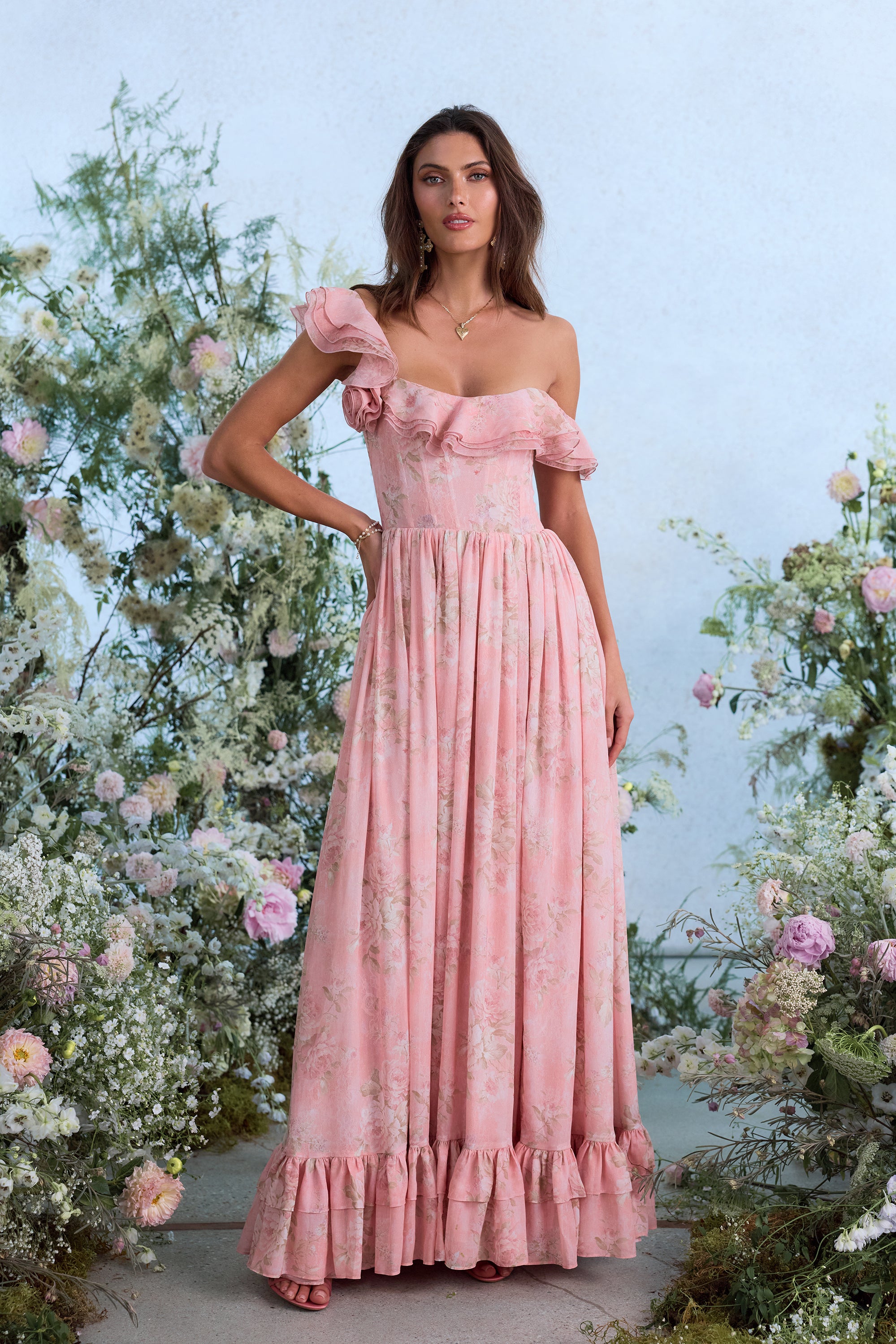 The Rosetta Dress in Light Pink Tapestry Rose 0 / Light Pink Tapestry Rose The Rosetta Dress in Light Pink Tapestry Rose 0 / Light Pink Tapestry Rose