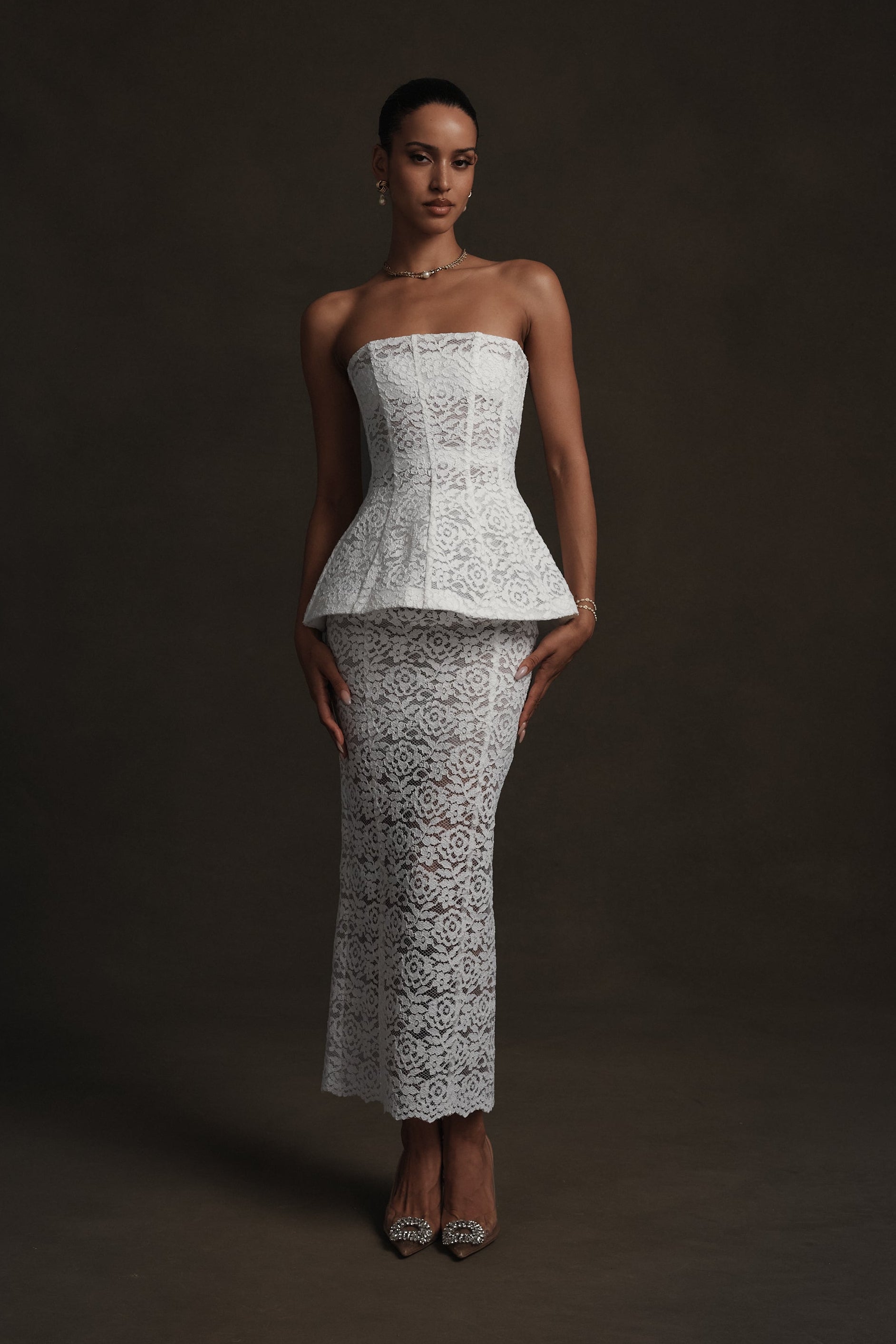lace shirt under strapless dress How to Wear Shear Top under Strapless Dress