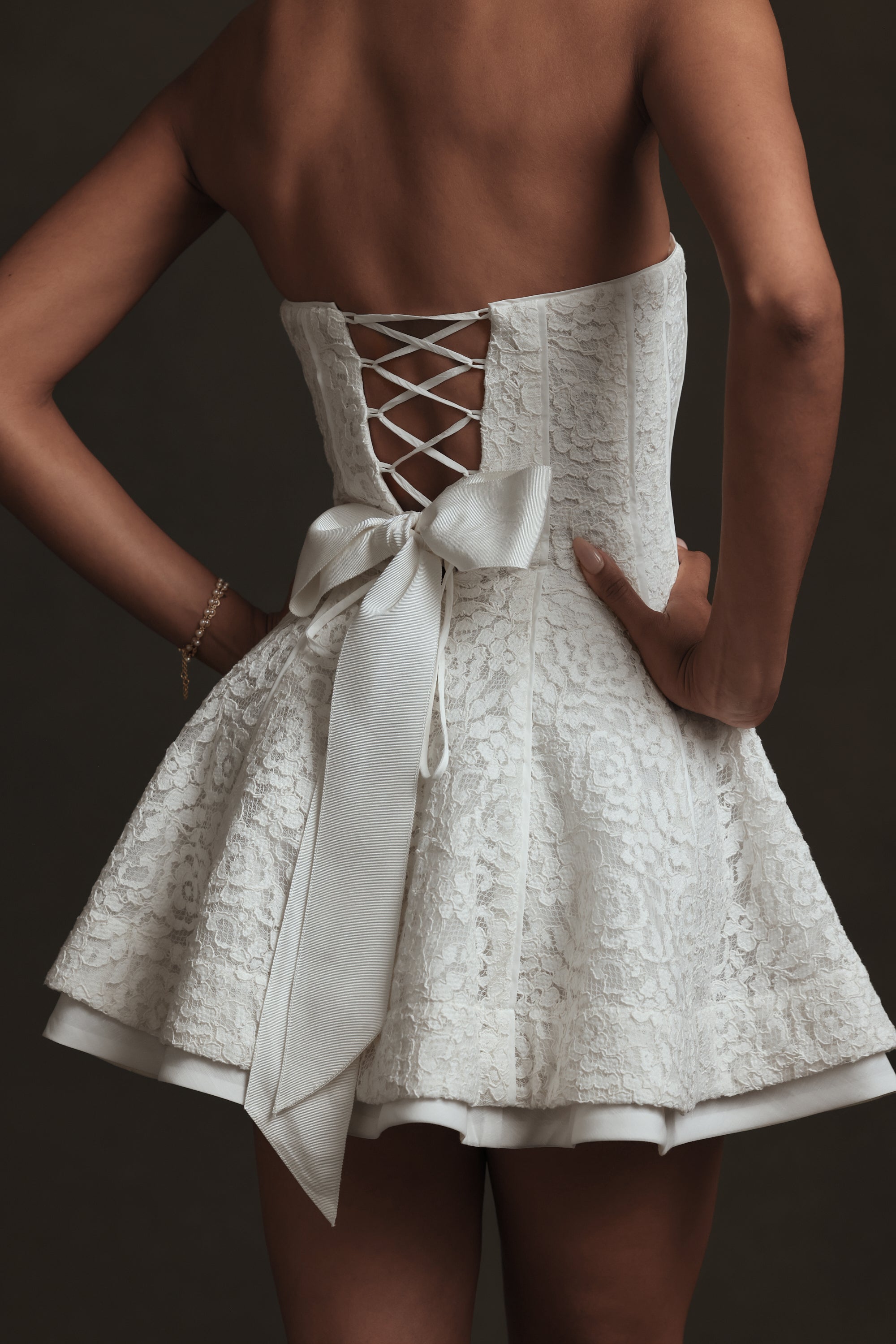 The Rosemary Dress in White Rose Lace 0 / White Rose Lace The Rosemary Dress in White Rose Lace 0 / White Rose Lace