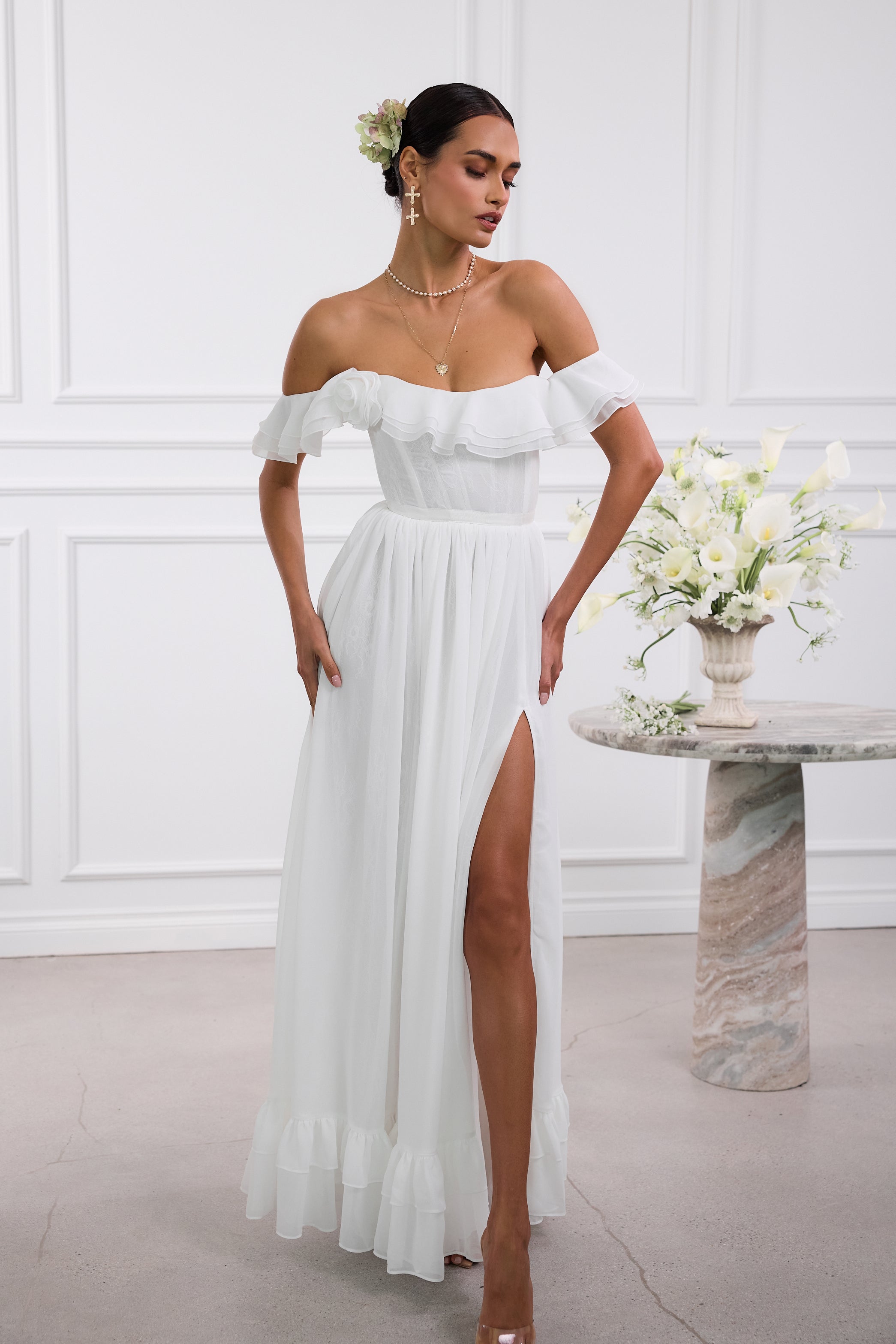 The Rosetta Dress in White 4 / White The Rosetta Dress in White 4 / White