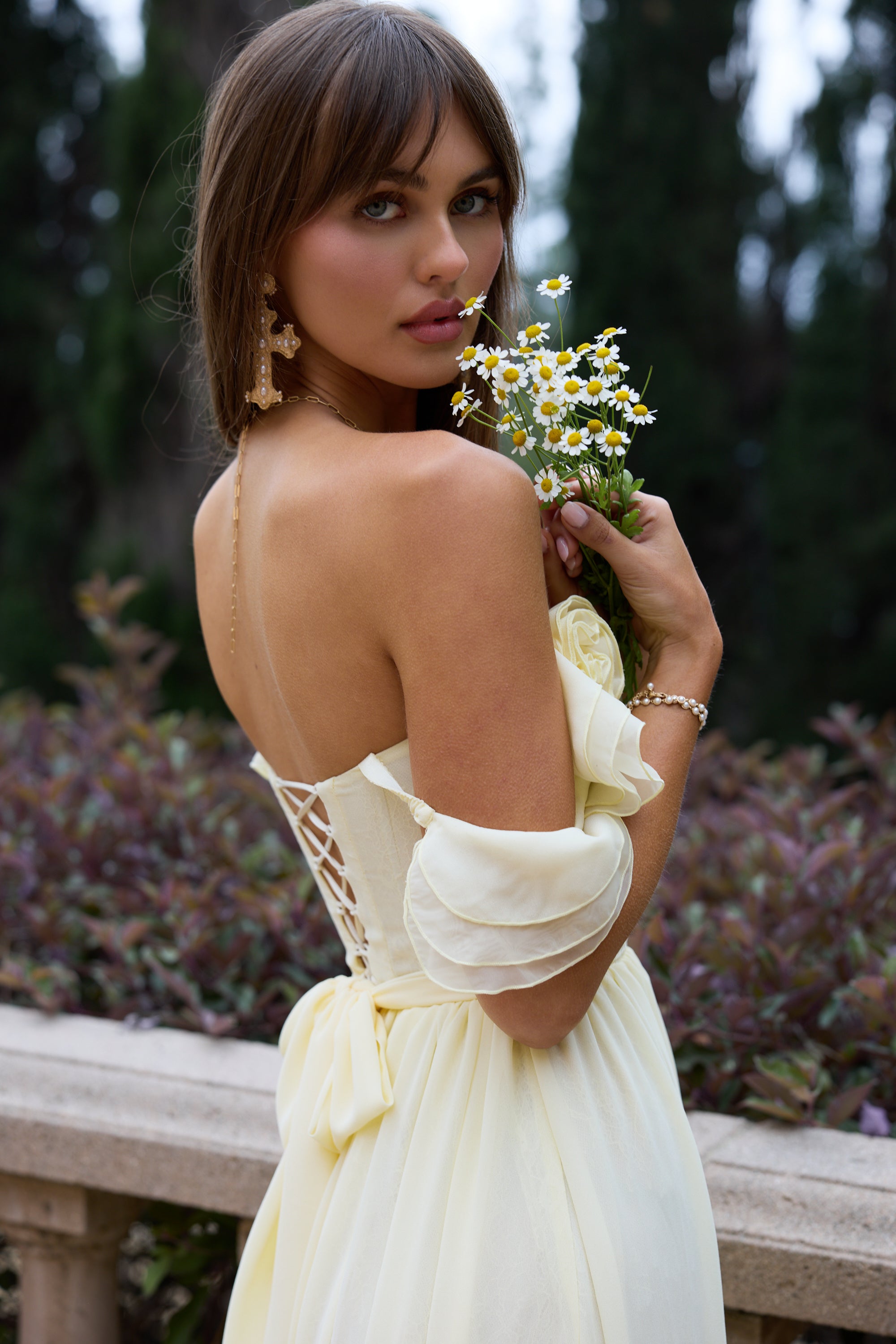 v. chapman rosetta corset off-the-shoulder maxi dress V. Chapman Rosetta Corset Off-The-Shoulder Maxi Dress