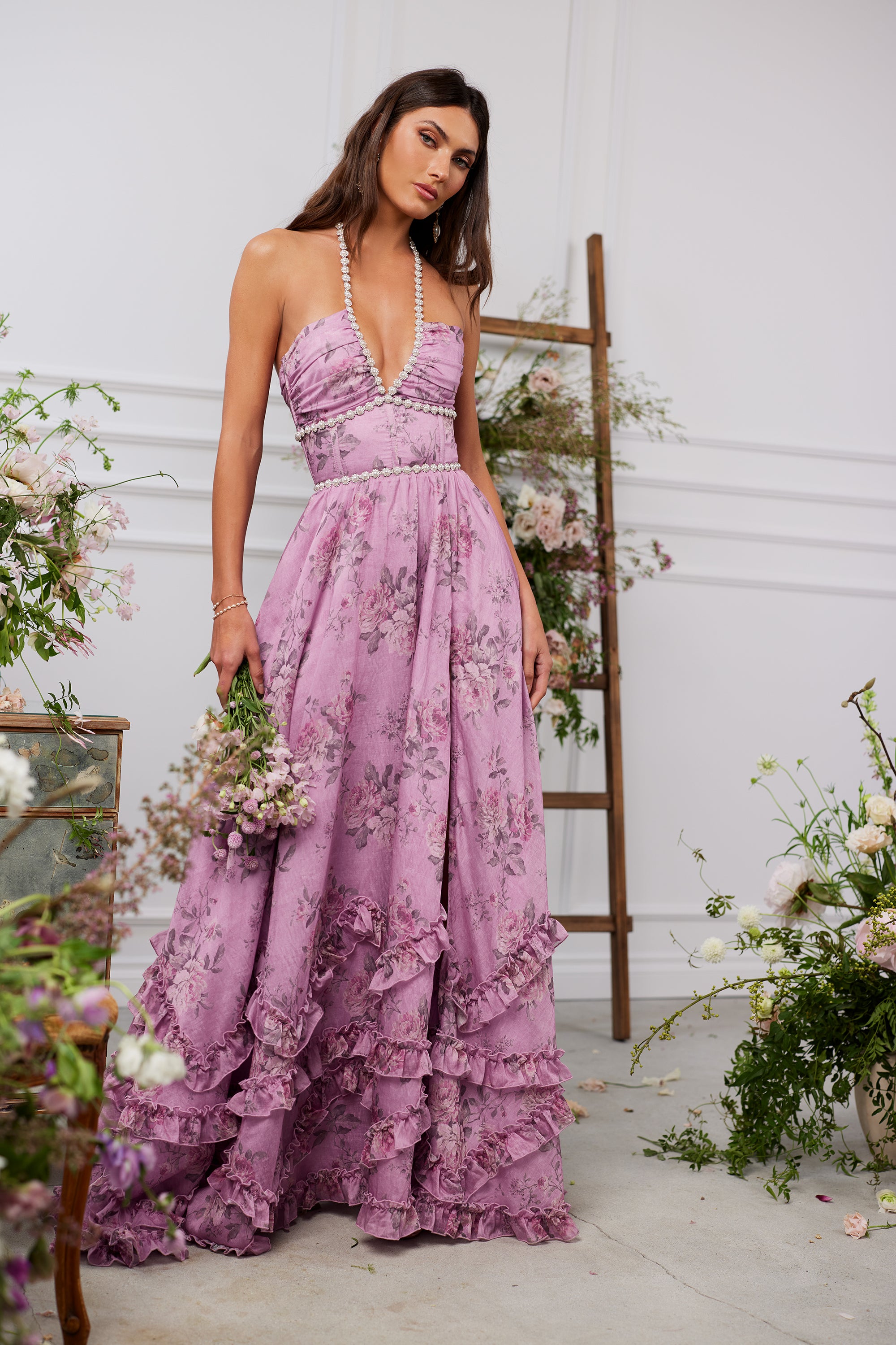 The Scarlette Dress in Lilac Tapestry Rose 20 / Lilac Tapestry Rose The Scarlette Dress in Lilac Tapestry Rose 20 / Lilac Tapestry Rose