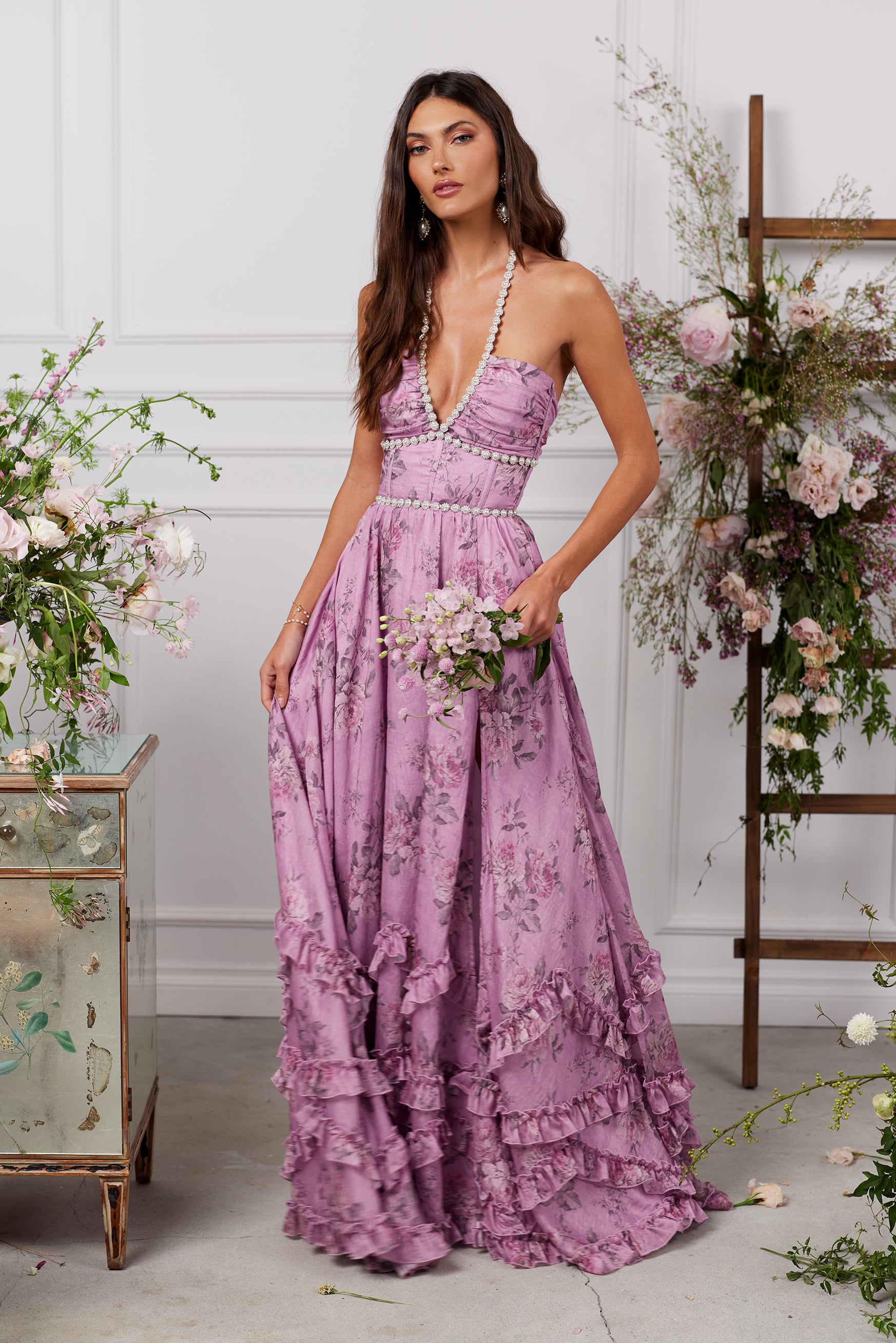 The Scarlette Dress in Lilac Tapestry Rose 18 / Lilac Tapestry Rose The Scarlette Dress in Lilac Tapestry Rose 18 / Lilac Tapestry Rose