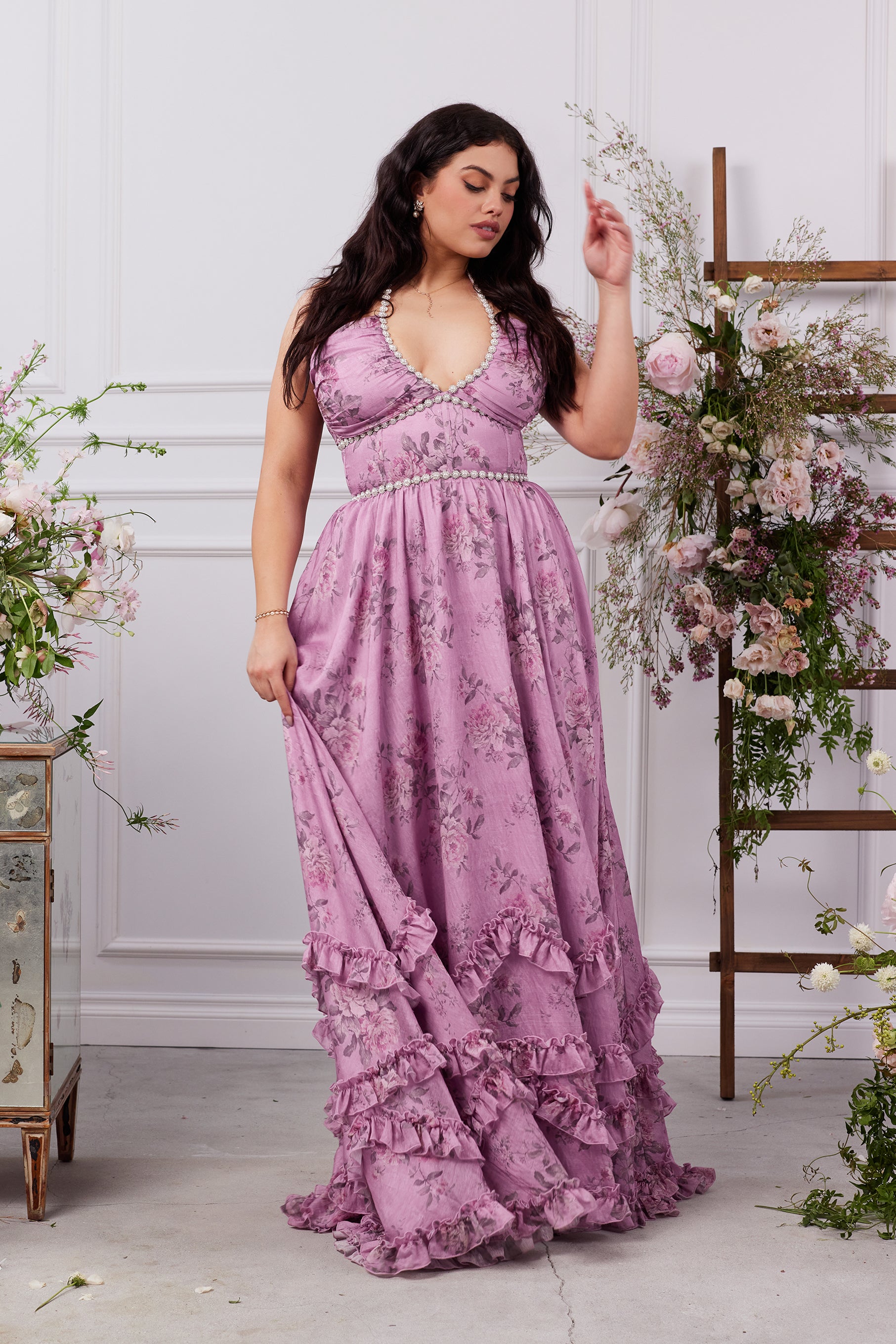 The Scarlette Dress in Lilac Tapestry Rose 18 / Lilac Tapestry Rose The Scarlette Dress in Lilac Tapestry Rose 18 / Lilac Tapestry Rose