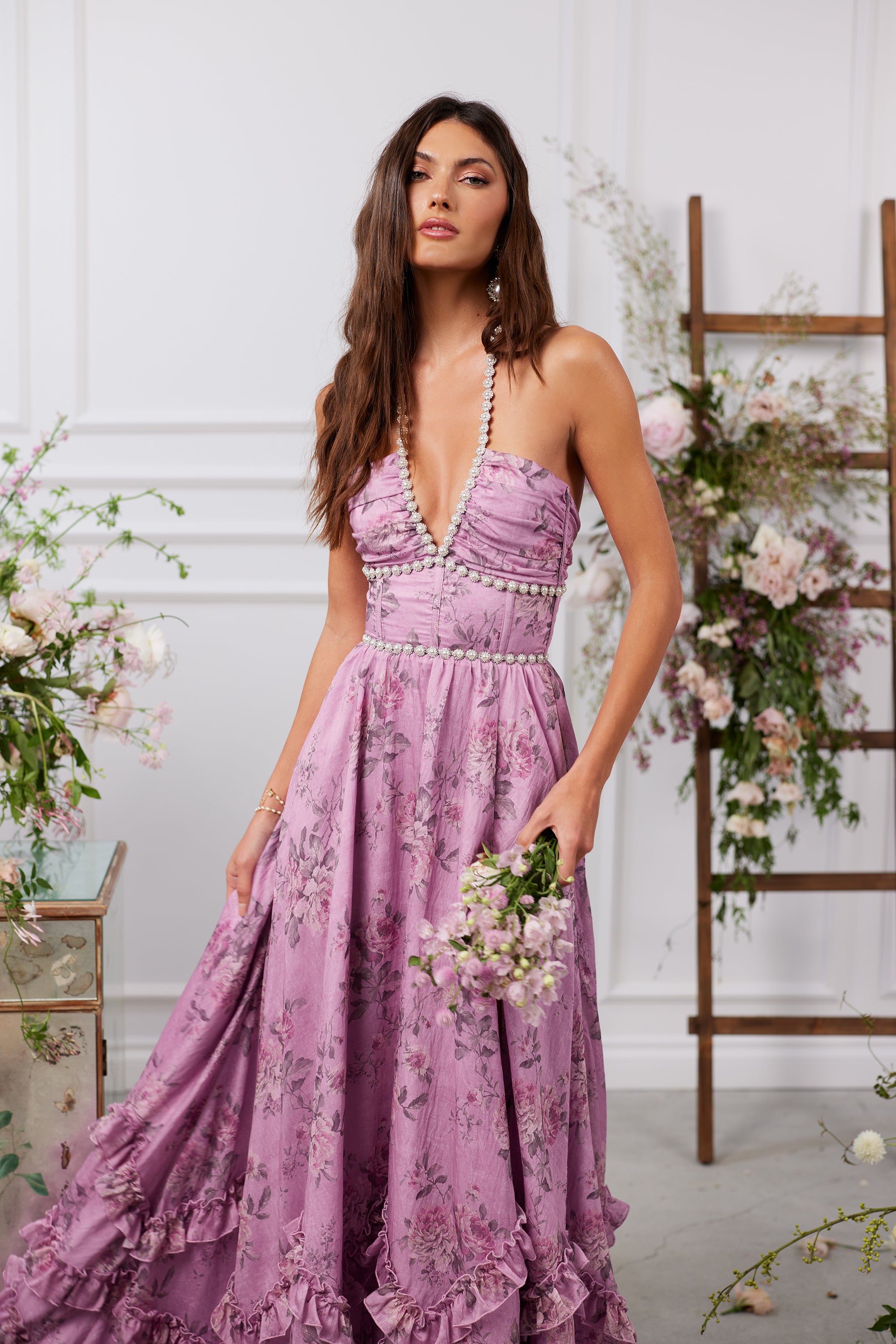 The Scarlette Dress in Lilac Tapestry Rose 18 / Lilac Tapestry Rose The Scarlette Dress in Lilac Tapestry Rose 18 / Lilac Tapestry Rose