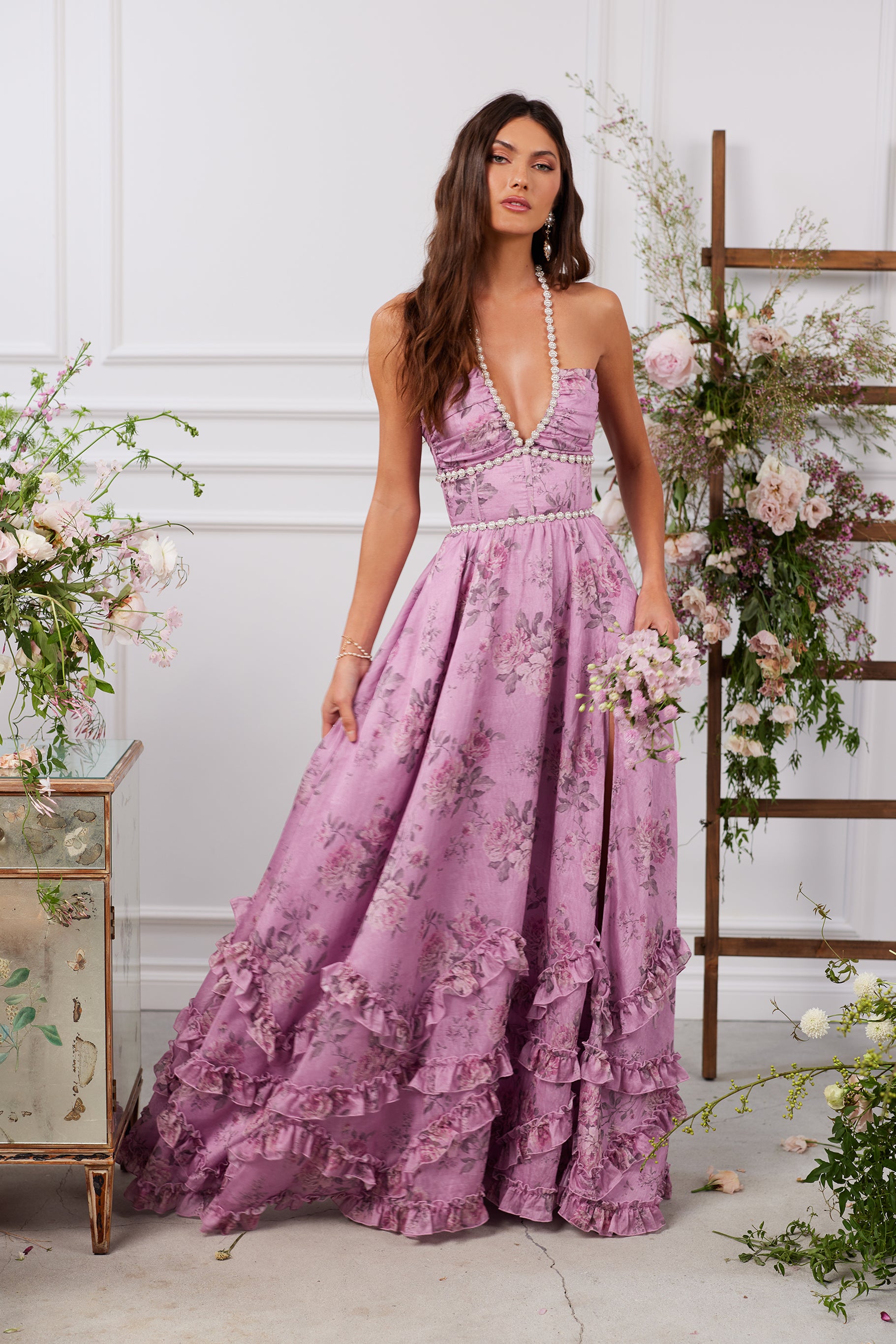 The Scarlette Dress in Lilac Tapestry Rose 20 / Lilac Tapestry Rose The Scarlette Dress in Lilac Tapestry Rose 20 / Lilac Tapestry Rose