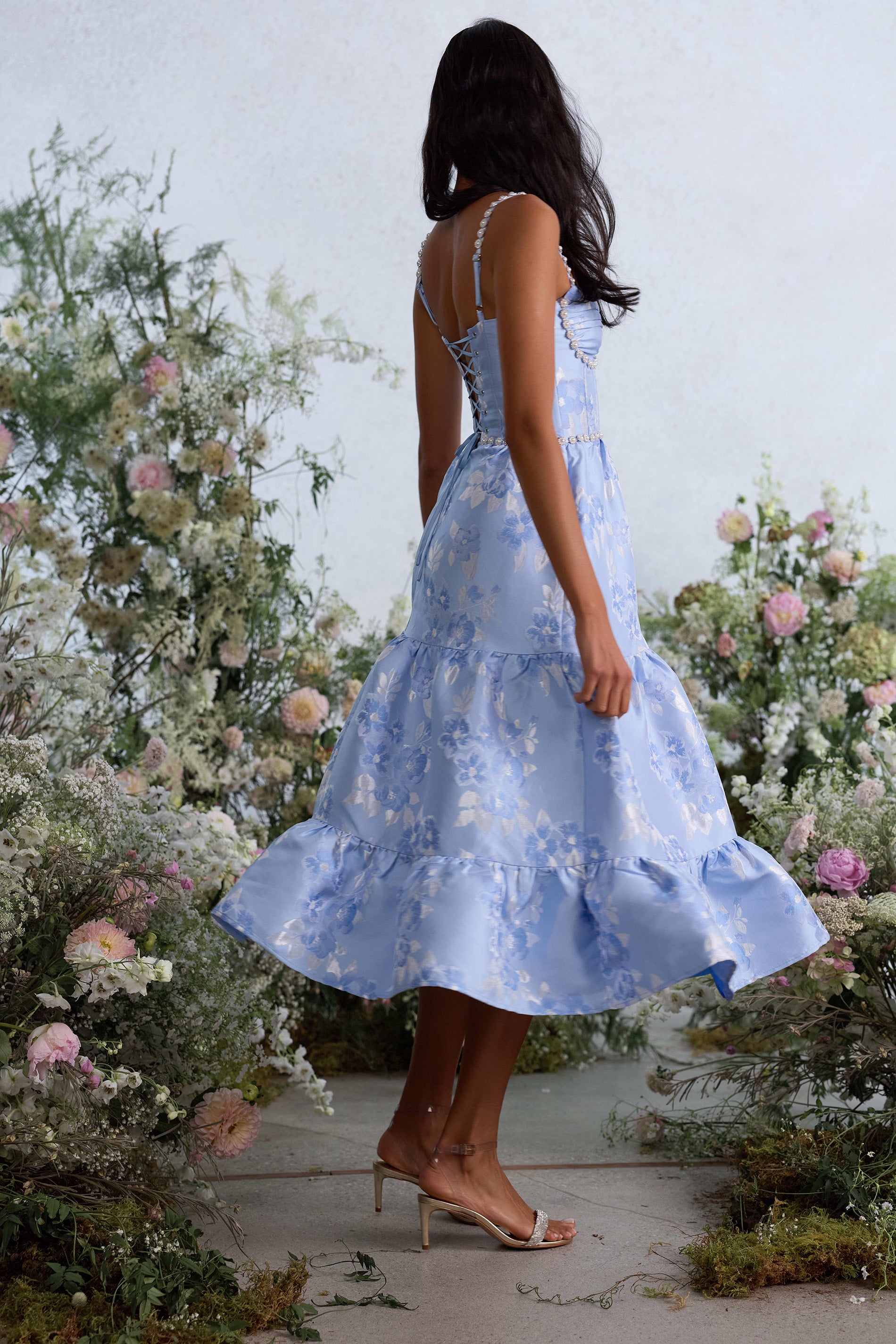 The Lorenza Dress in Chambray Blue Baroque 2 / Chambray Blue Baroque