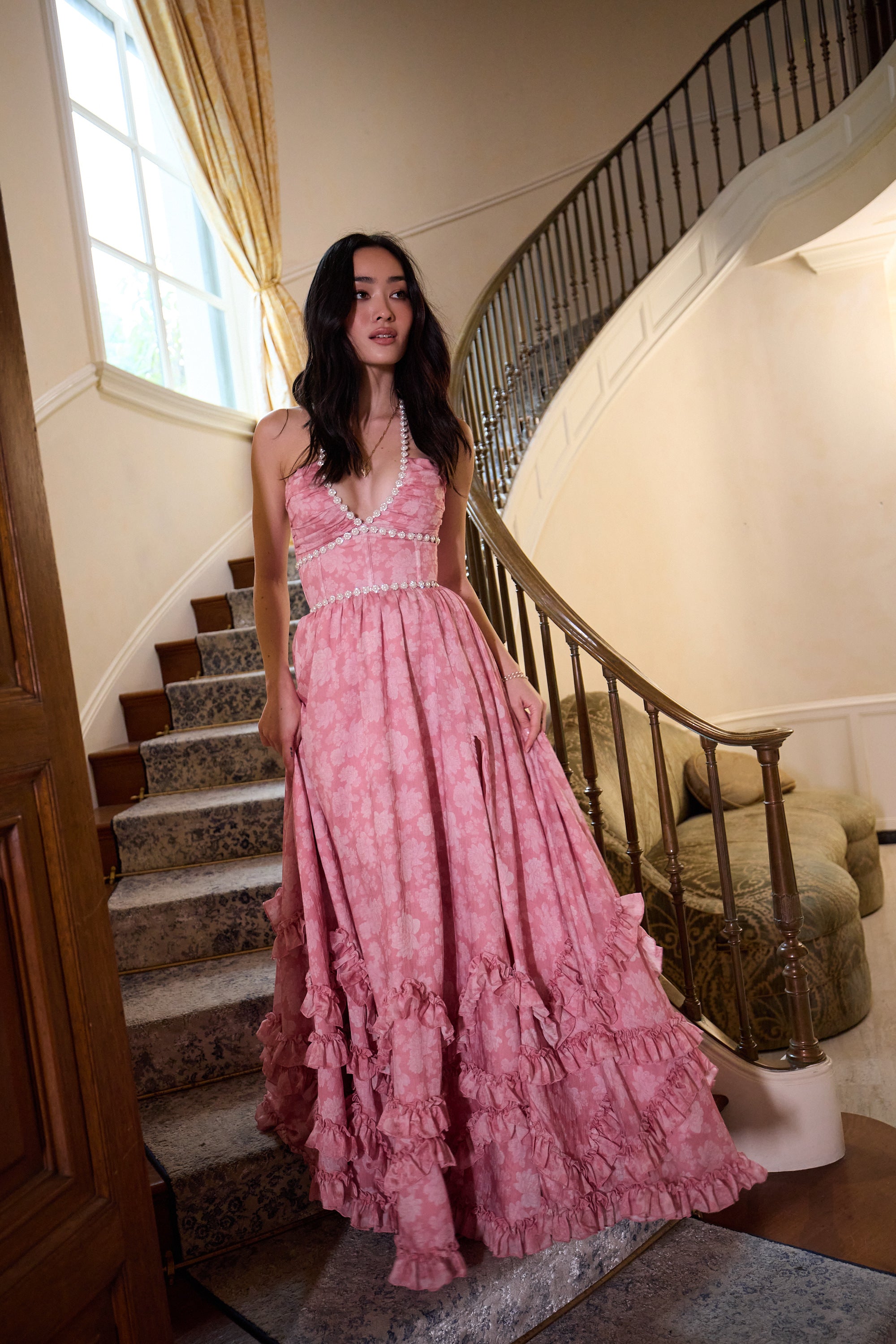 The Scarlette Dress in Pink Peony Print 14 / Pink Peony Print The Scarlette Dress in Pink Peony Print 14 / Pink Peony Print
