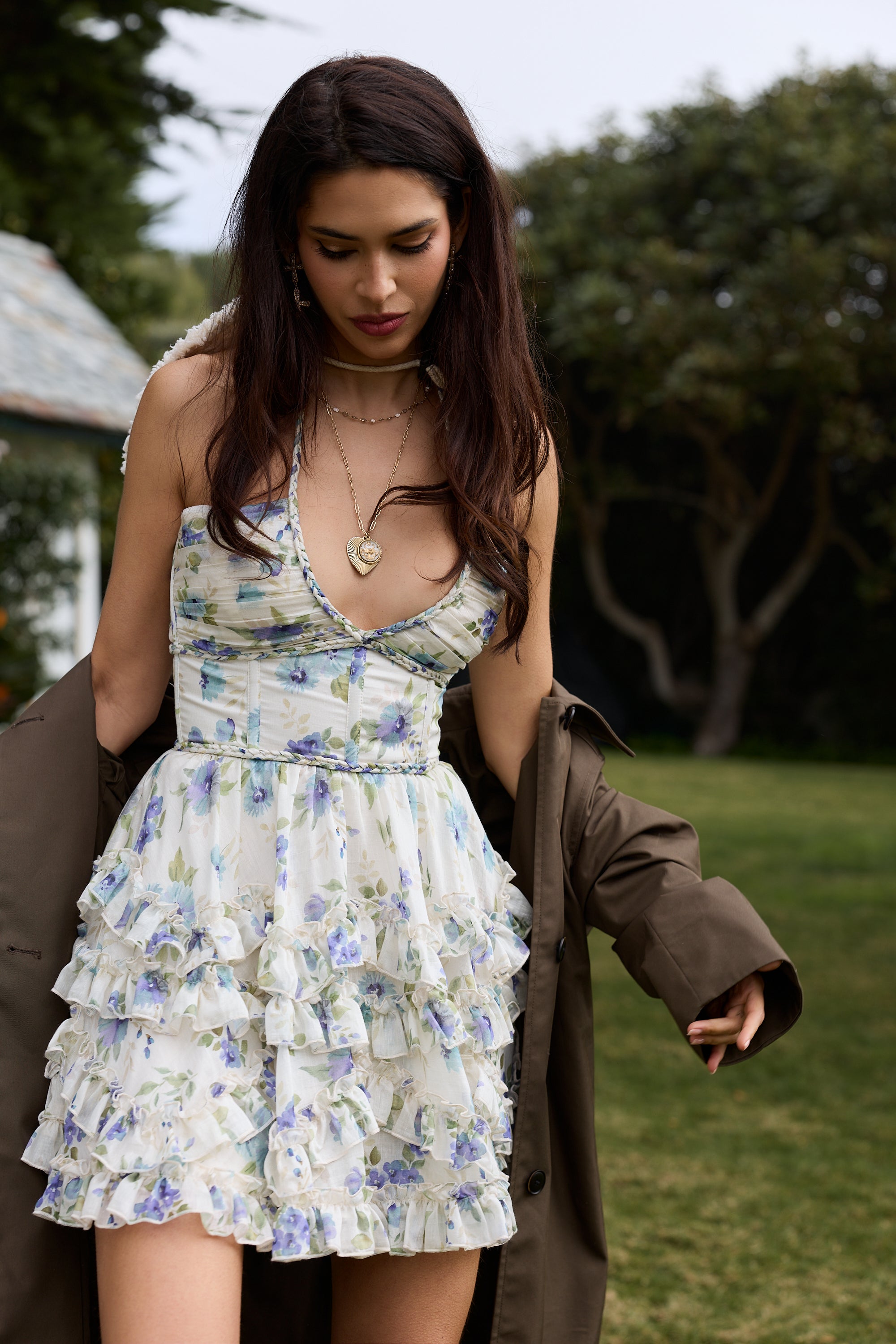 The Sophie Dress in Blue Watercolor Floral 6 / Blue Watercolor Floral The Sophie Dress in Blue Watercolor Floral 6 / Blue Watercolor Floral