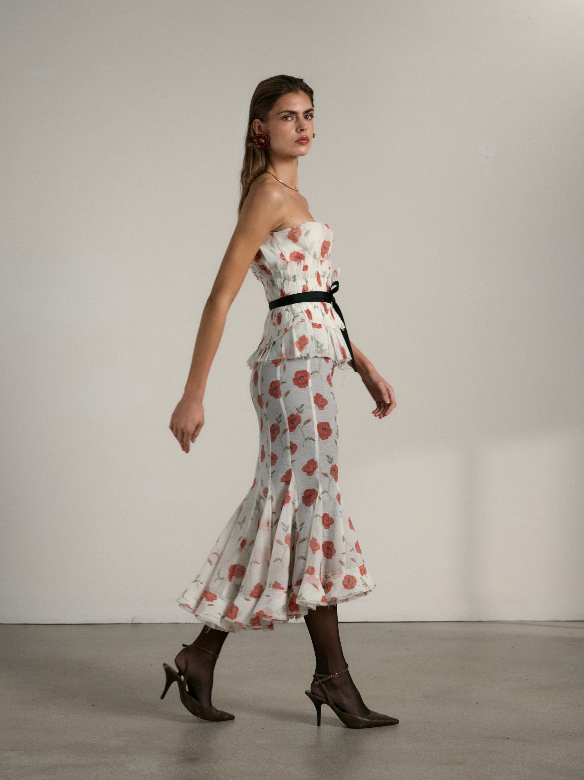 The Zapillo Skirt in Red Poppy Print – V. Chapman