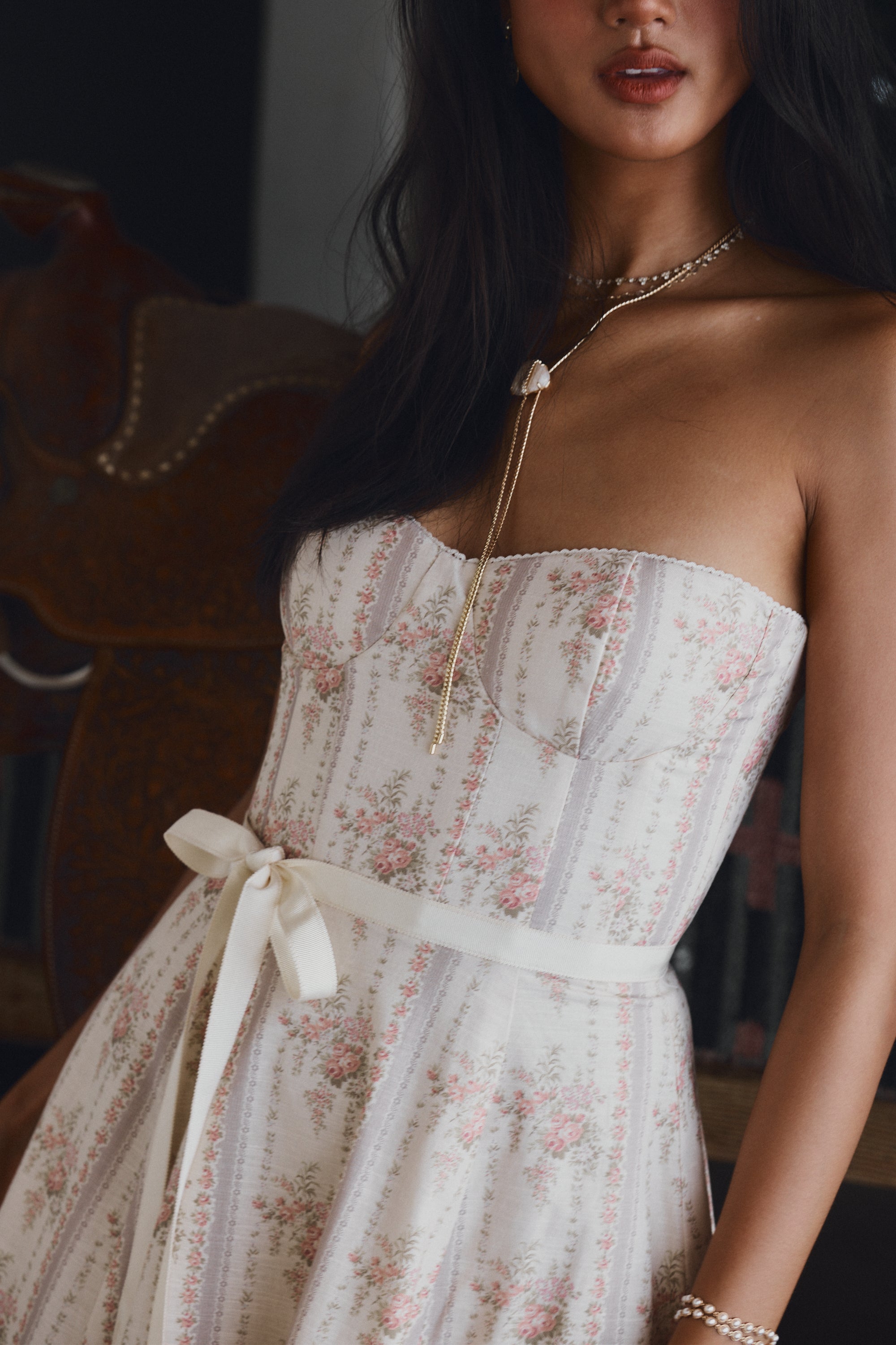 The Vanessa Dress in Vintage Victorian Stripe 14 / Vintage Victorian Stripe