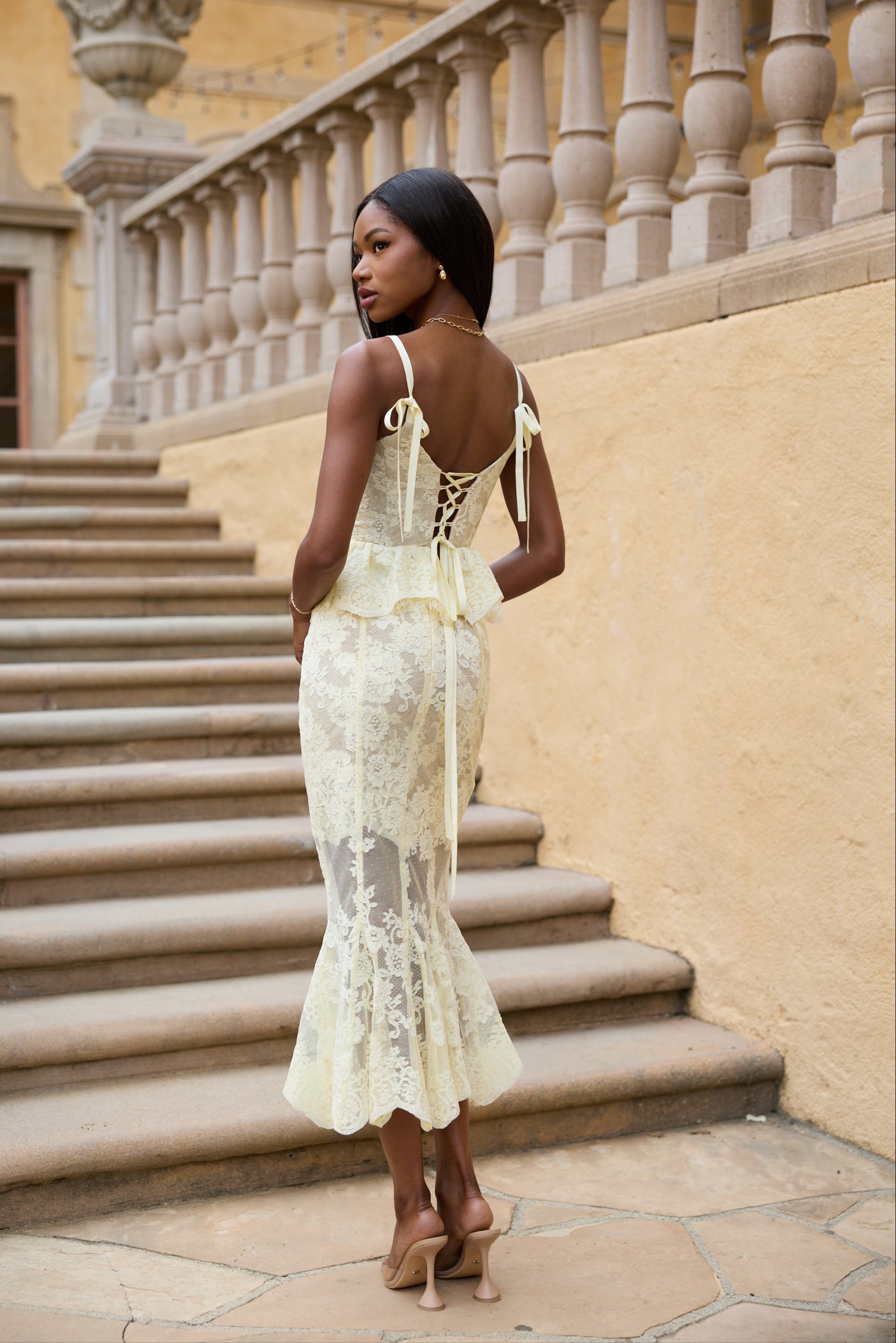The Vinetta Set in Transparent Yellow Lace 0 / Transparent Yellow Lace The Vinetta Set in Transparent Yellow Lace 0 / Transparent Yellow Lace