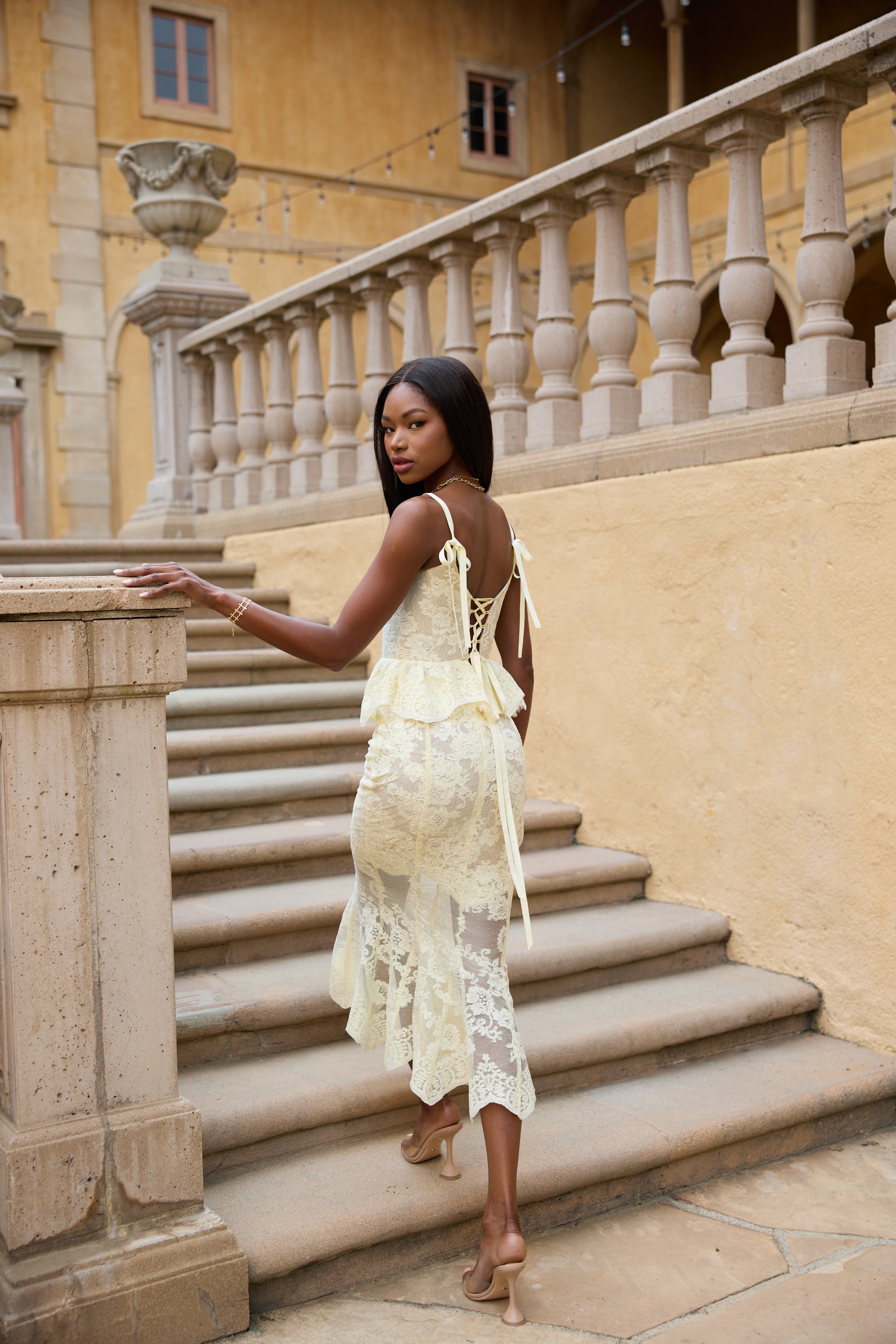The Vinetta Set in Transparent Yellow Lace 0 / Transparent Yellow Lace The Vinetta Set in Transparent Yellow Lace 0 / Transparent Yellow Lace
