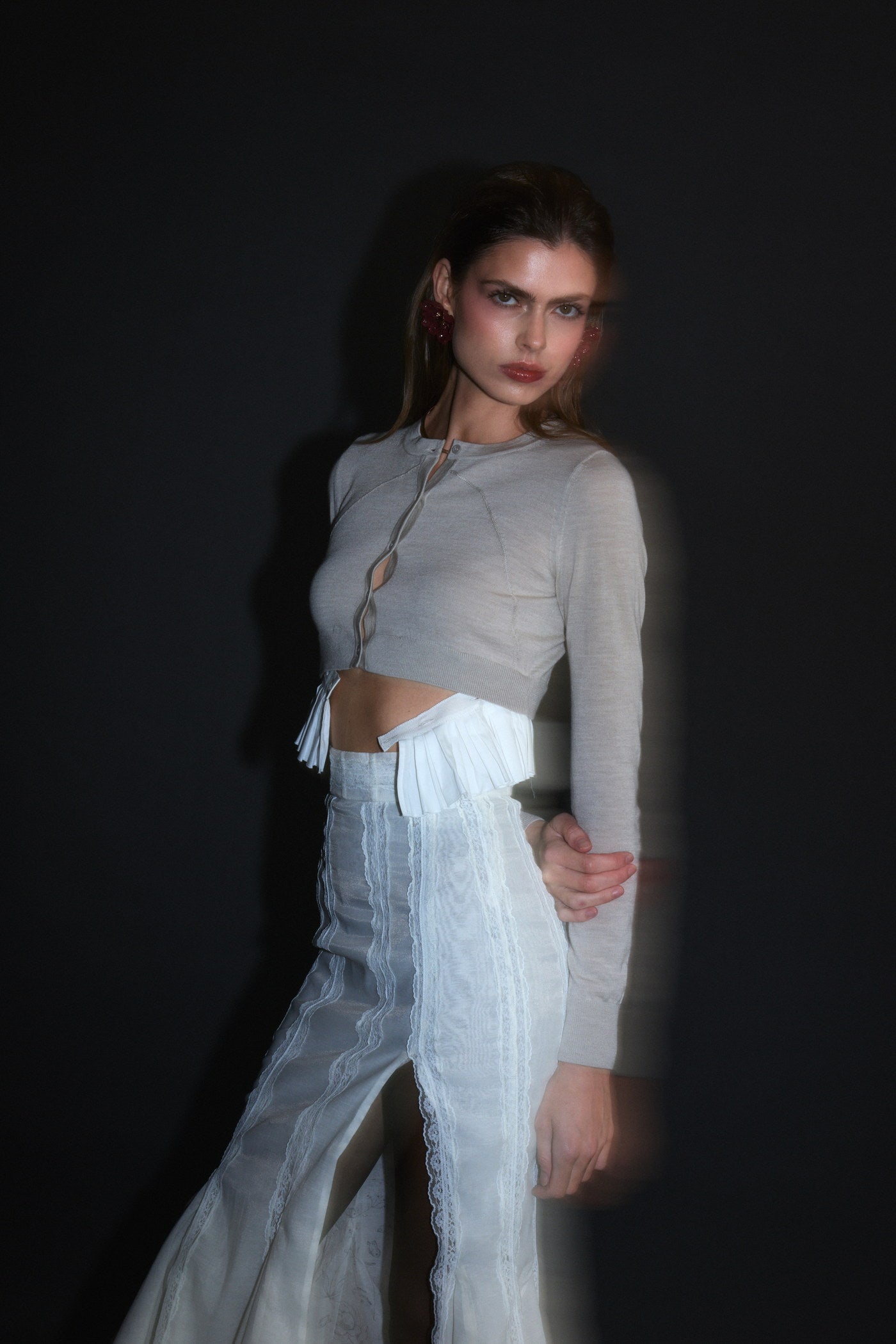 Blue gray look on a dark background