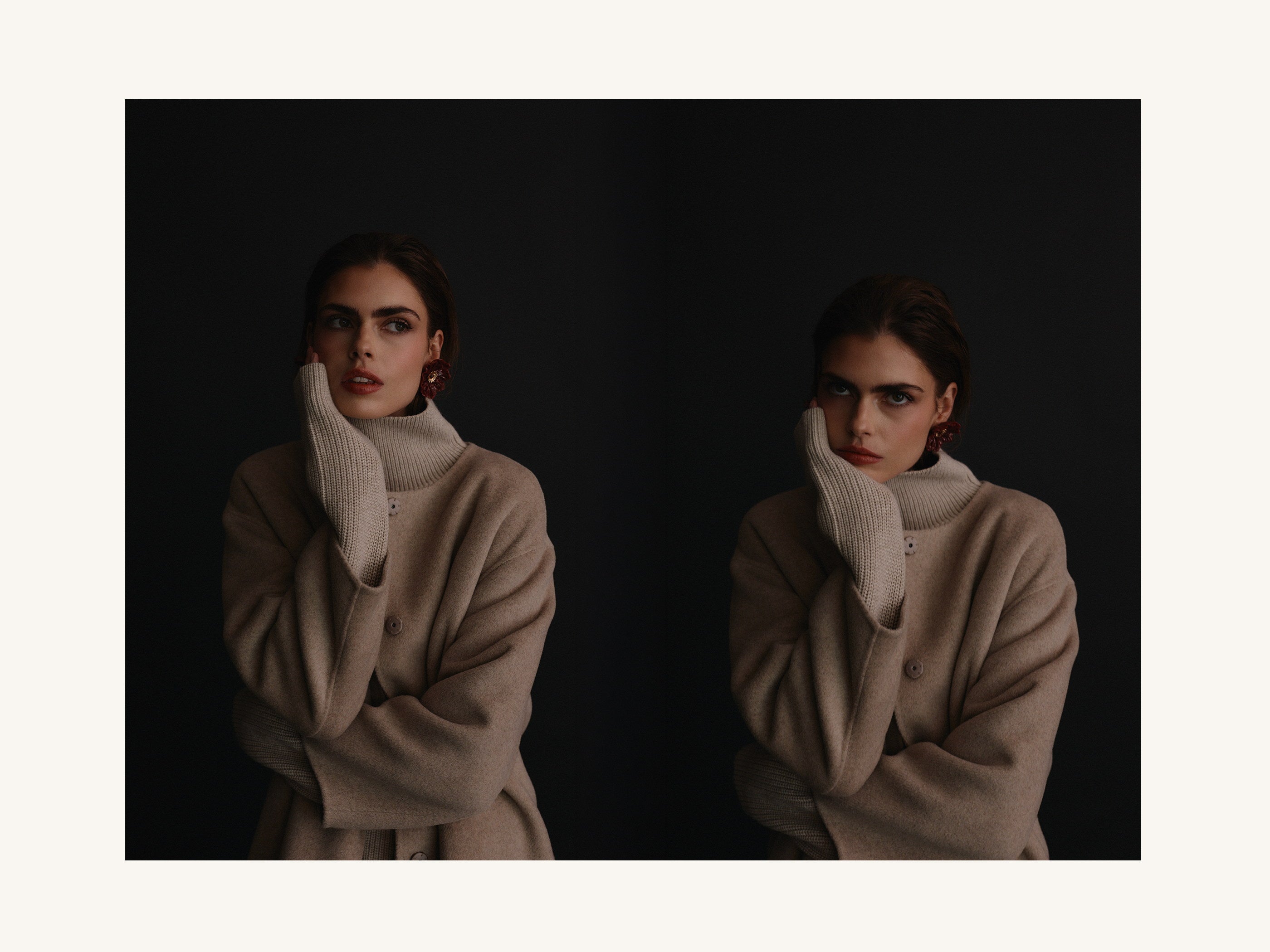 Two taupe closing portraits