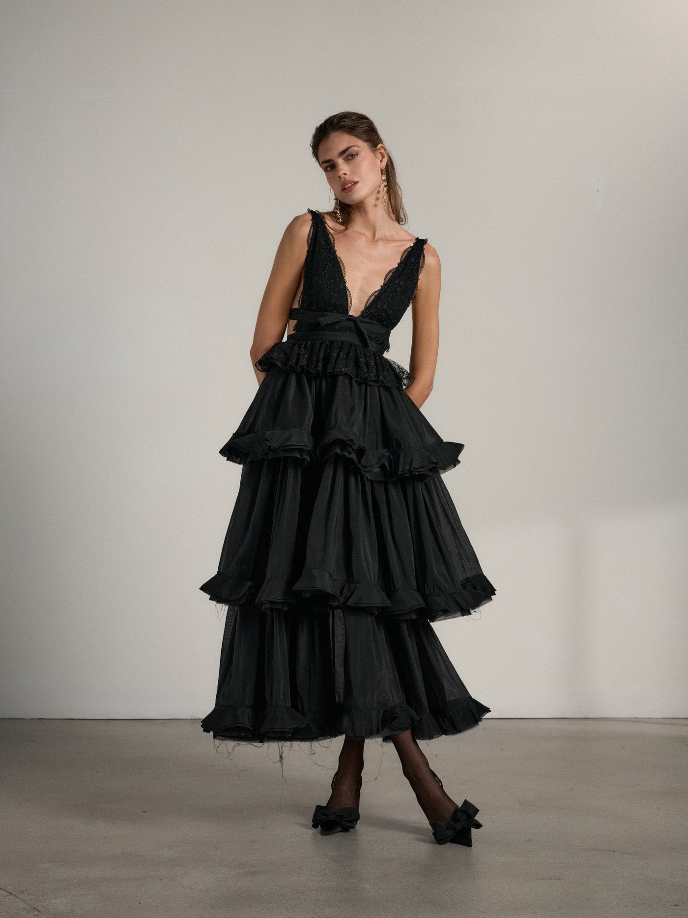 Black tiered dress