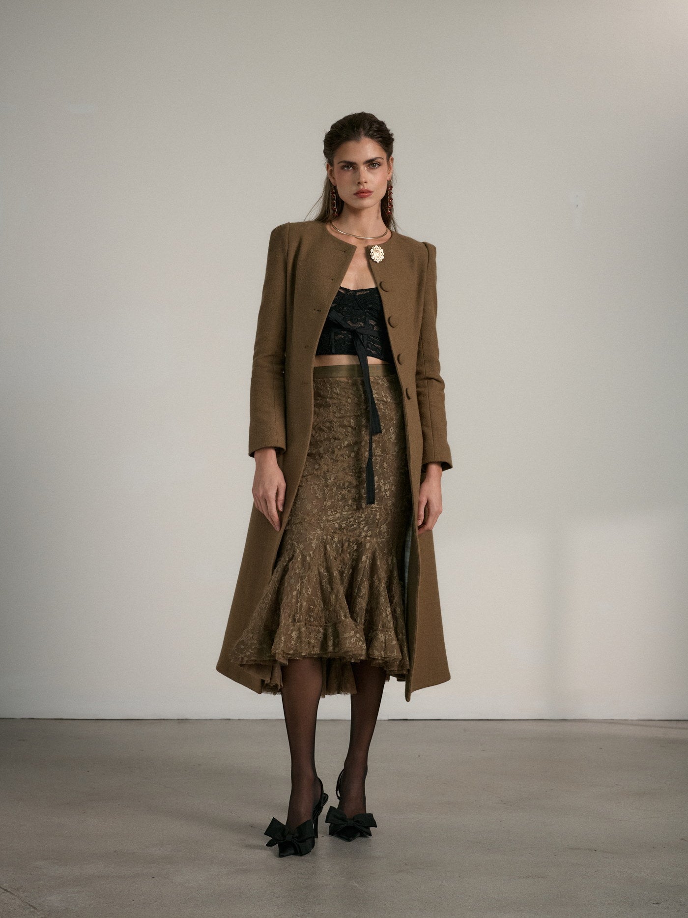 Brown tailored dress