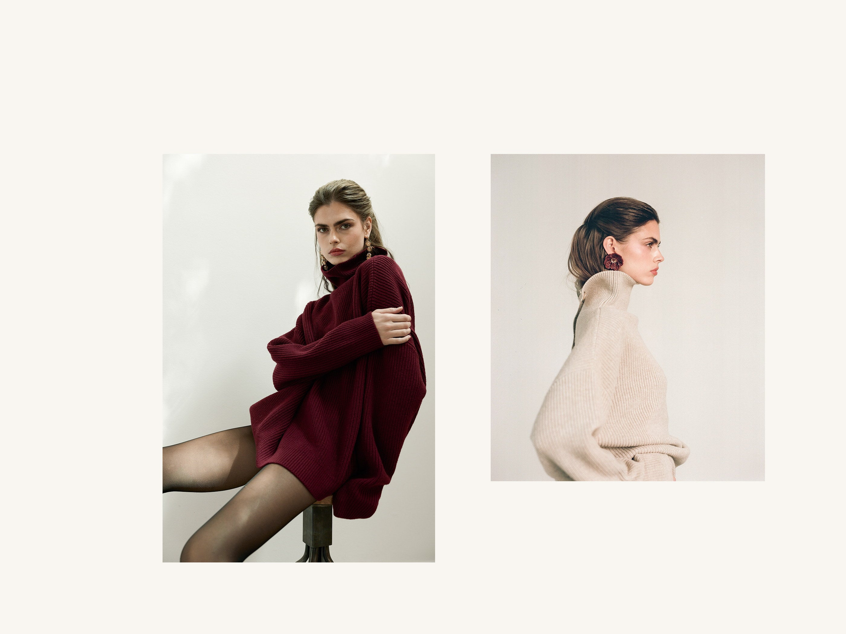 Burgundy and blush editorial portraits