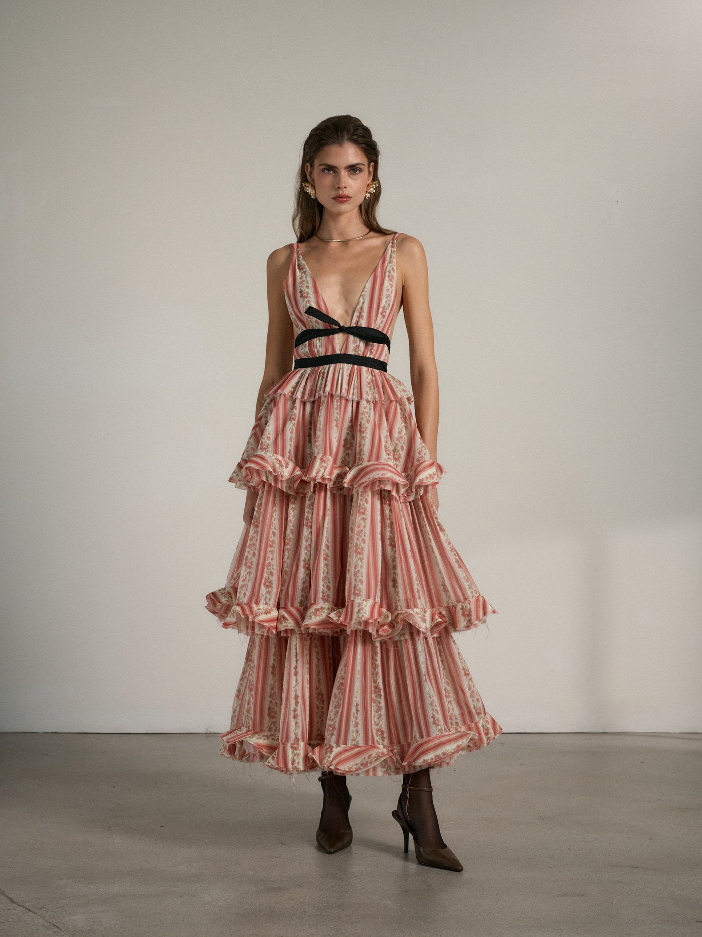 Pink tiered dress