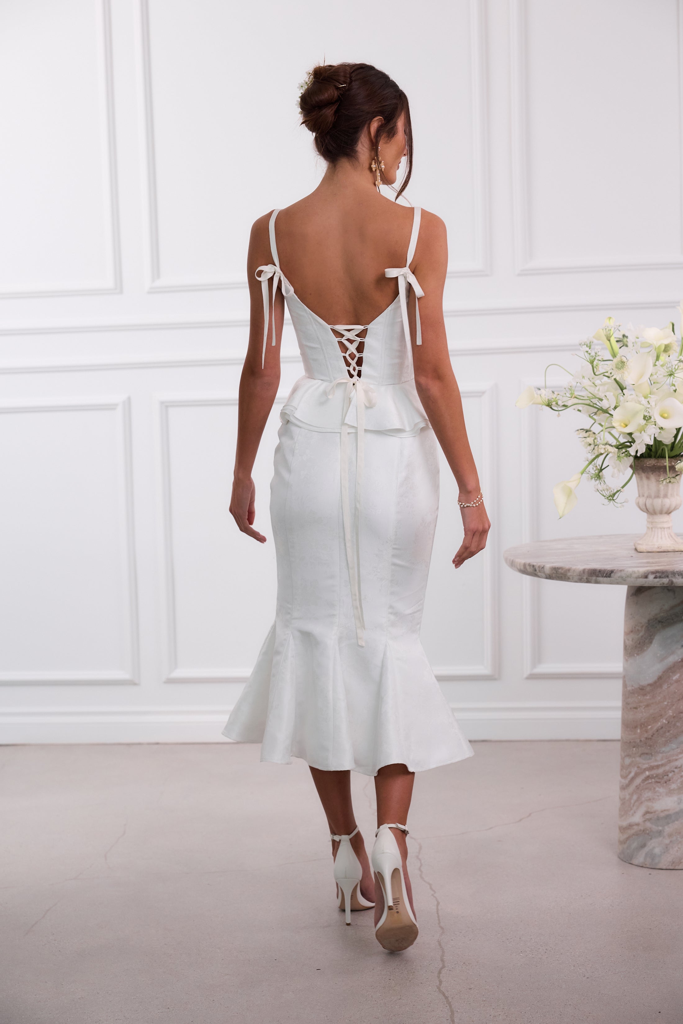 Winter White Party Outfits For Ladies The Kimmy Dress In White Windsor Brocade Chapman Winter White Party Outfits For Ladies The Kimmy Dress In White Windsor Brocade Chapman