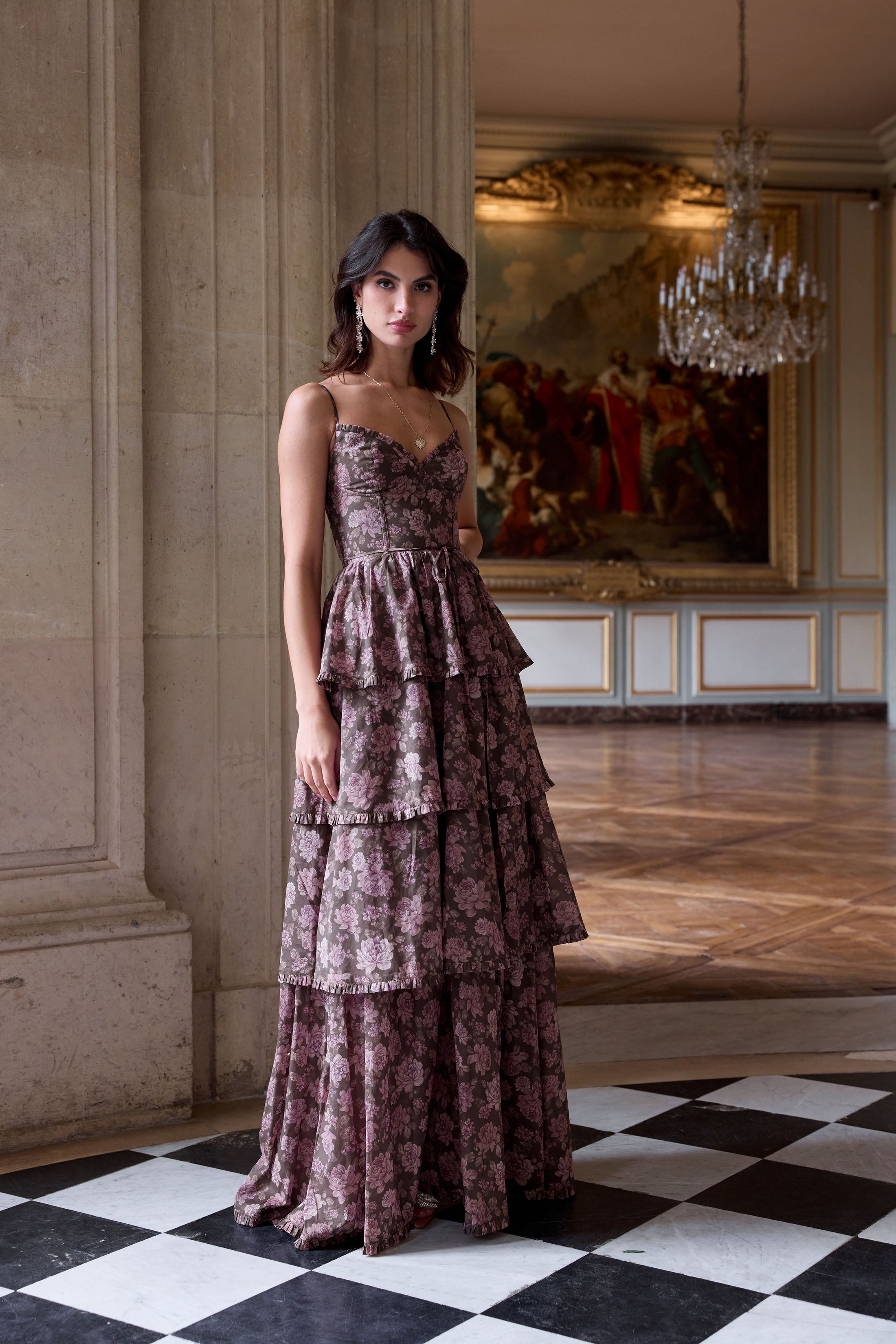 The Caterina Dress in Chocolate Peony Print 20 / Chocolate Peony Print The Caterina Dress in Chocolate Peony Print 20 / Chocolate Peony Print