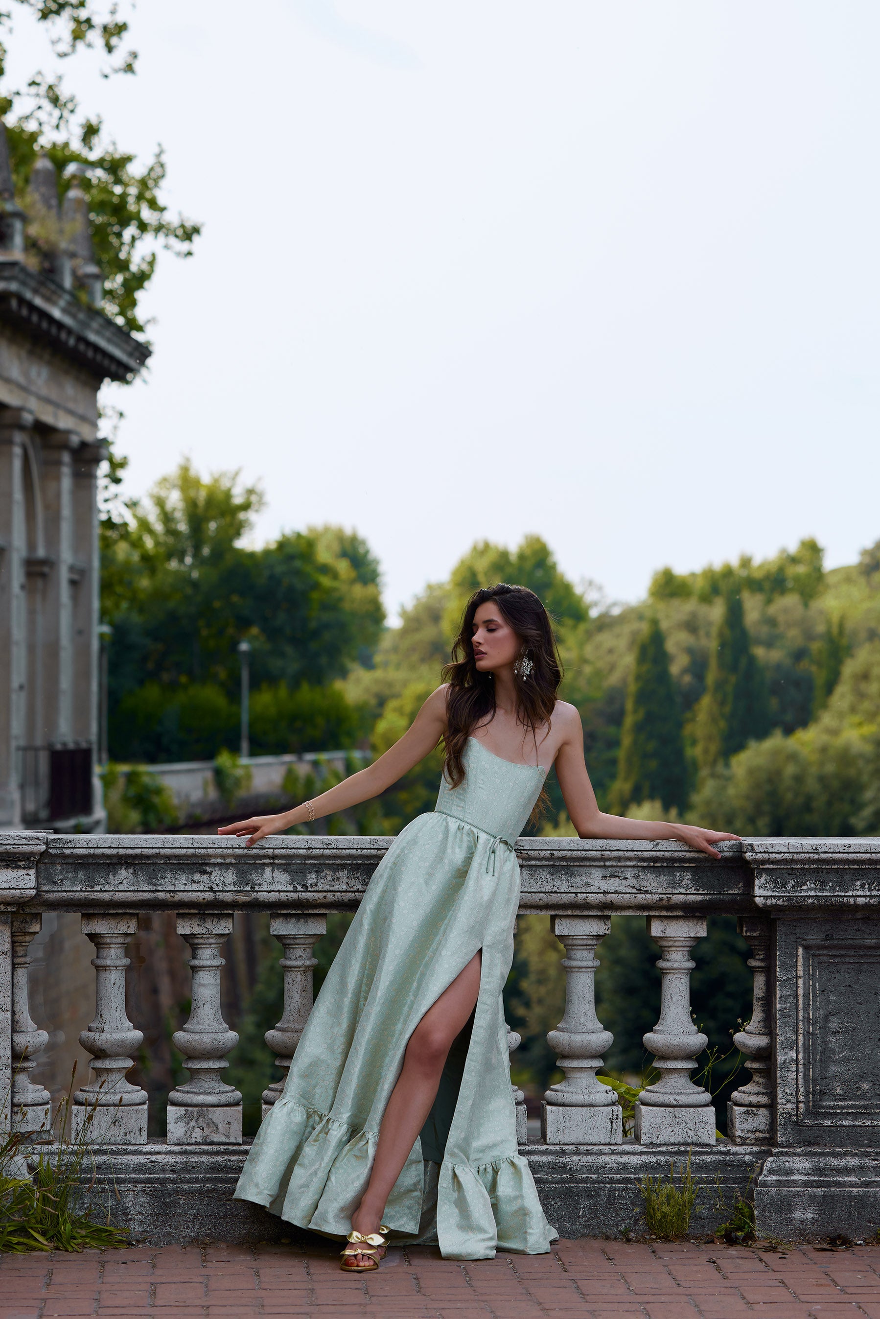 The Charlotte Dress in Sage Duchess 16 / Sage Duchess The Charlotte Dress in Sage Duchess 16 / Sage Duchess