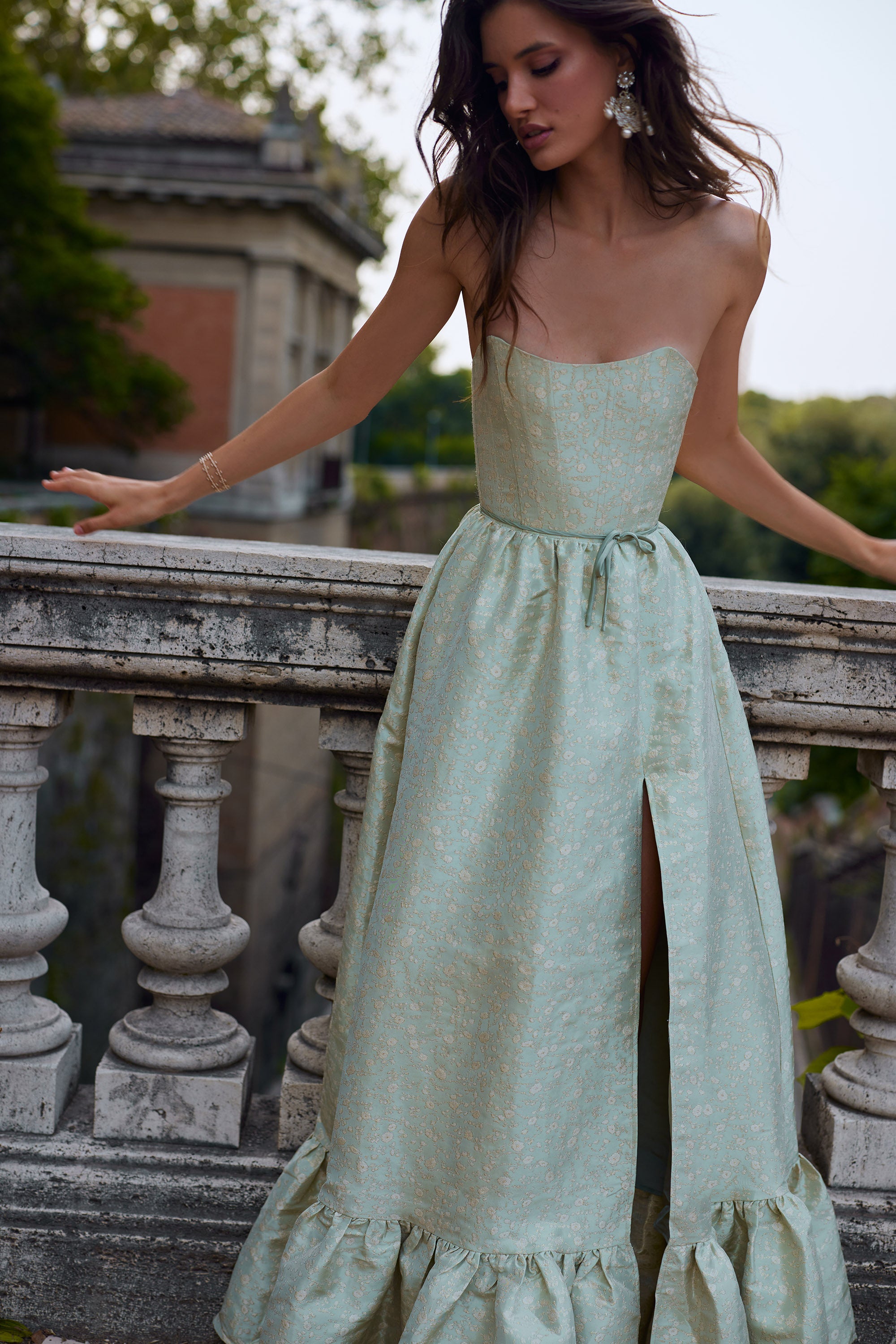 ＊りょ〜＊A&S front slit long gather dress String gather long dress – ARTS&SCIENCE ONLINE SELLER intl.