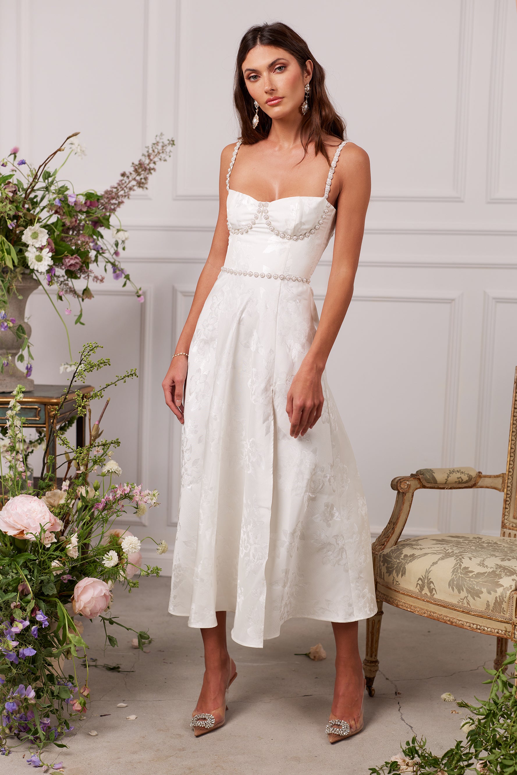 v. chapman cora corset crystal midi dress V. Chapman | Dresses | V Chapman Cora Corset Crystal Midi Dress